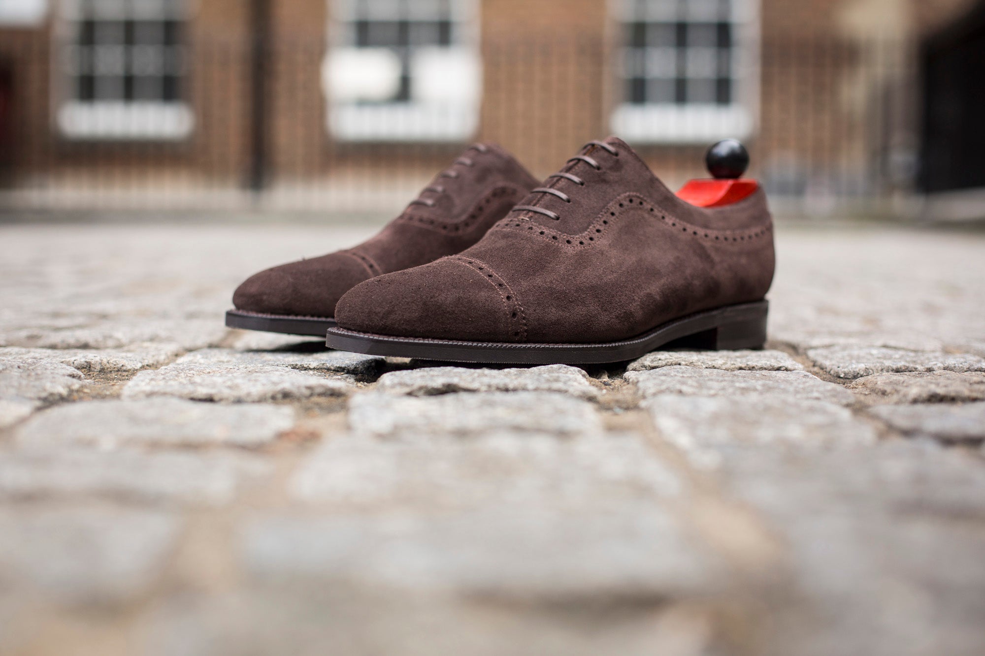 Riviera - MTO - Bitter Chocolate Suede - MGF Last - City Rubber Sole-Made To Order Captoe Cap Toe Brogue Medallion Adelaide Oxfords-J.FitzPatrick Footwear