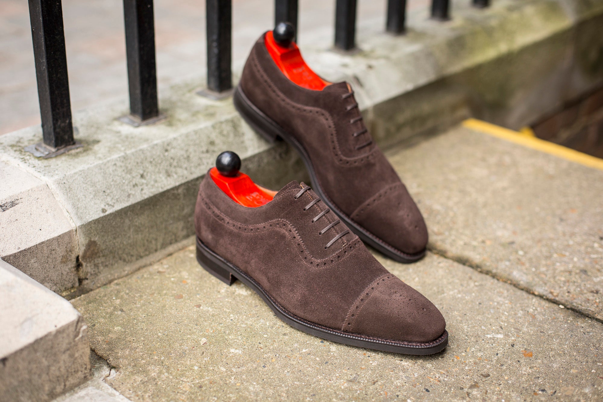 Riviera - MTO - Bitter Chocolate Suede - MGF Last - City Rubber Sole-Made To Order Captoe Cap Toe Brogue Medallion Adelaide Oxfords-J.FitzPatrick Footwear