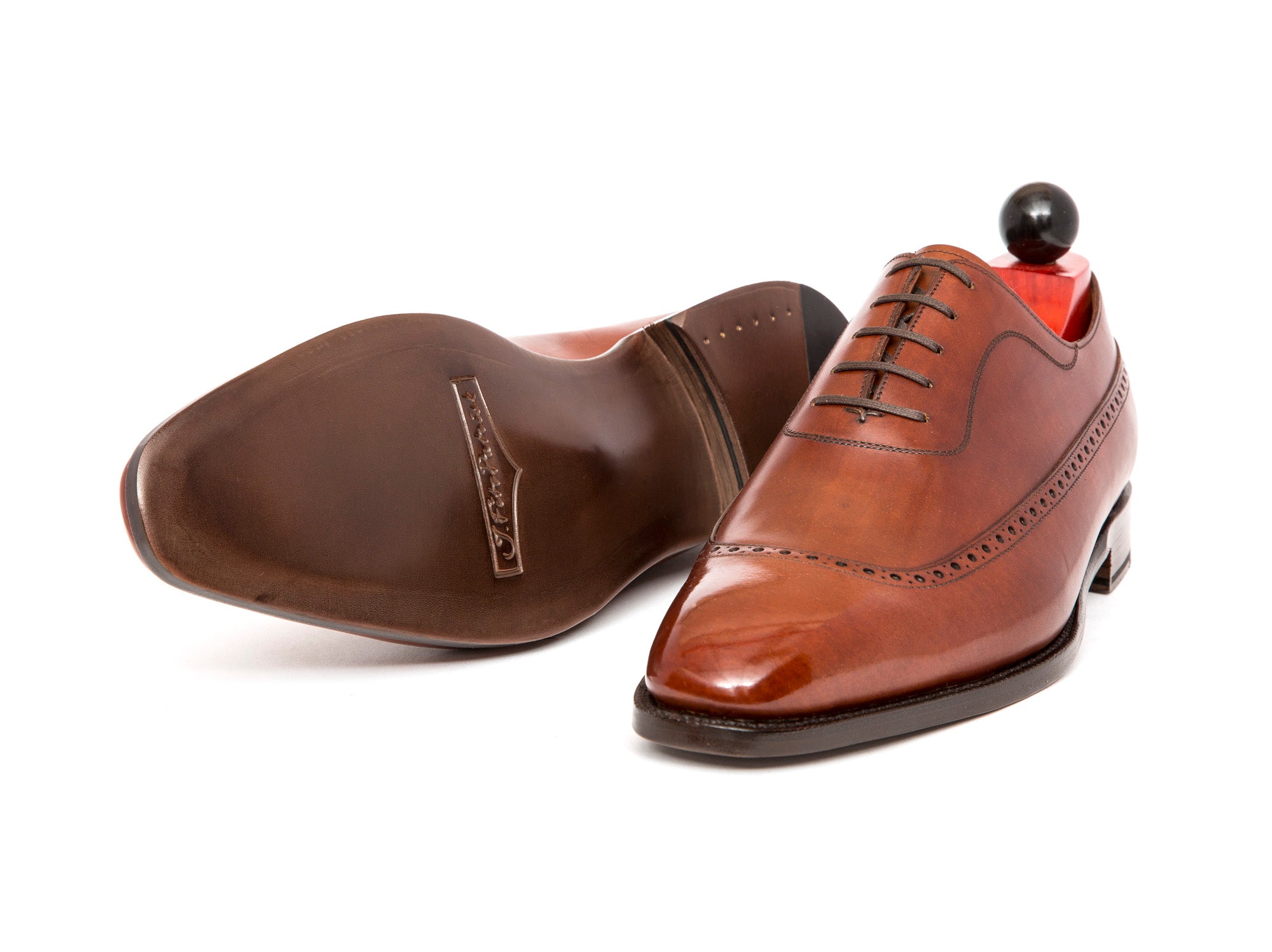 Sebastien - MTO - Auburn Calf - LPB Last - Single Leather Sole-Made To Order U Wing Longwing Brogue Adelaide Oxfords-J.FitzPatrick Footwear