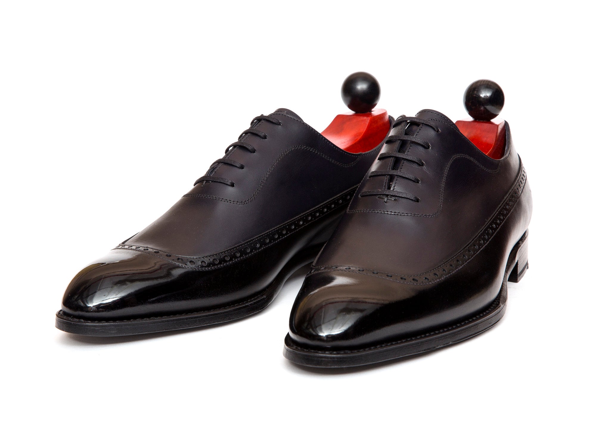 Sebastien - MTO - Black Calf / Midnight Calf - SEA Last - Single Leather Sole-Made To Order U Wing Longwing Brogue Adelaide Oxfords-J.FitzPatrick Footwear