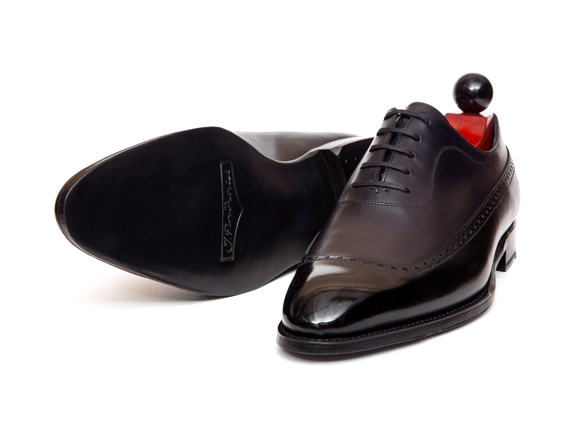 Sebastien - MTO - Black Calf / Midnight Calf - SEA Last - Single Leather Sole-Made To Order U Wing Longwing Brogue Adelaide Oxfords-J.FitzPatrick Footwear
