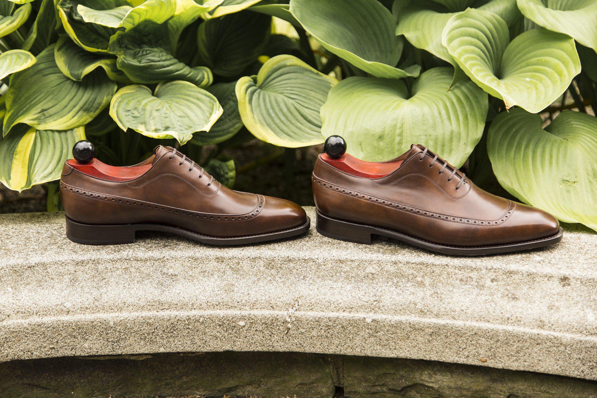 Sebastien - MTO - Copper Museum Calf - LPB Last - Single Leather Sole-Made To Order U Wing Longwing Brogue Adelaide Oxfords-J.FitzPatrick Footwear