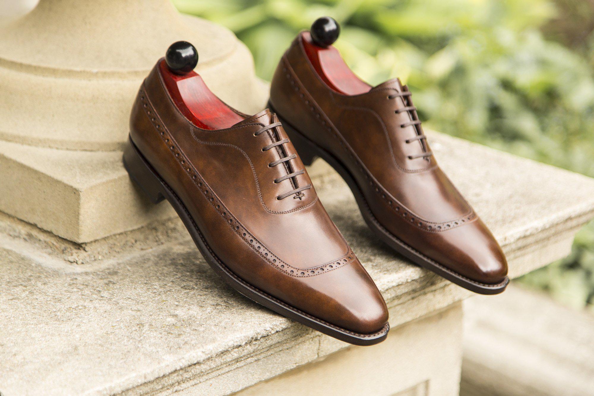 Sebastien - MTO - Copper Museum Calf - LPB Last - Single Leather Sole-Made To Order U Wing Longwing Brogue Adelaide Oxfords-J.FitzPatrick Footwear