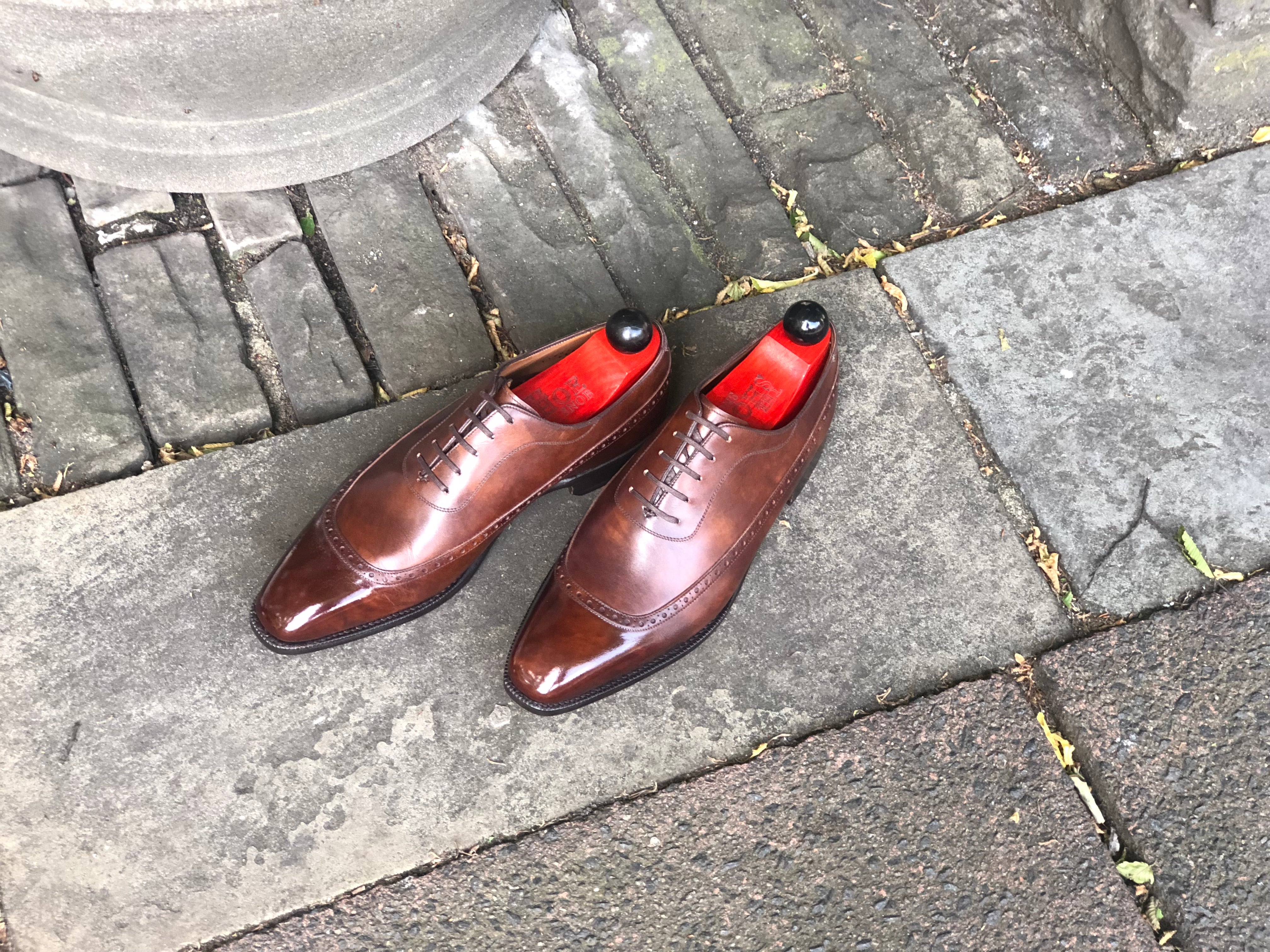Sebastien - MTO - Copper Museum Calf - LPB Last - Single Leather Sole-Made To Order U Wing Longwing Brogue Adelaide Oxfords-J.FitzPatrick Footwear