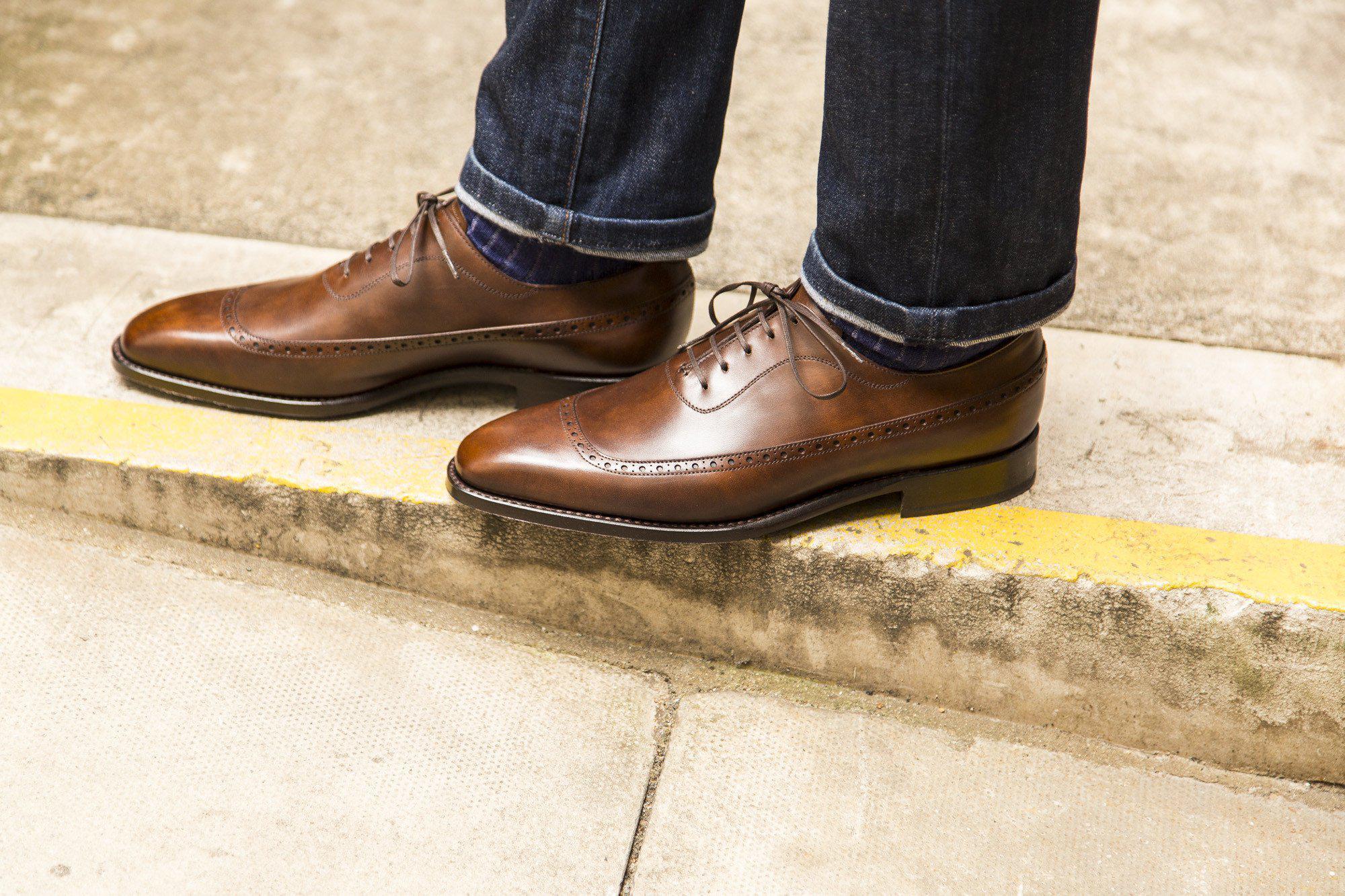 Sebastien - MTO - Copper Museum Calf - LPB Last - Single Leather Sole-Made To Order U Wing Longwing Brogue Adelaide Oxfords-J.FitzPatrick Footwear