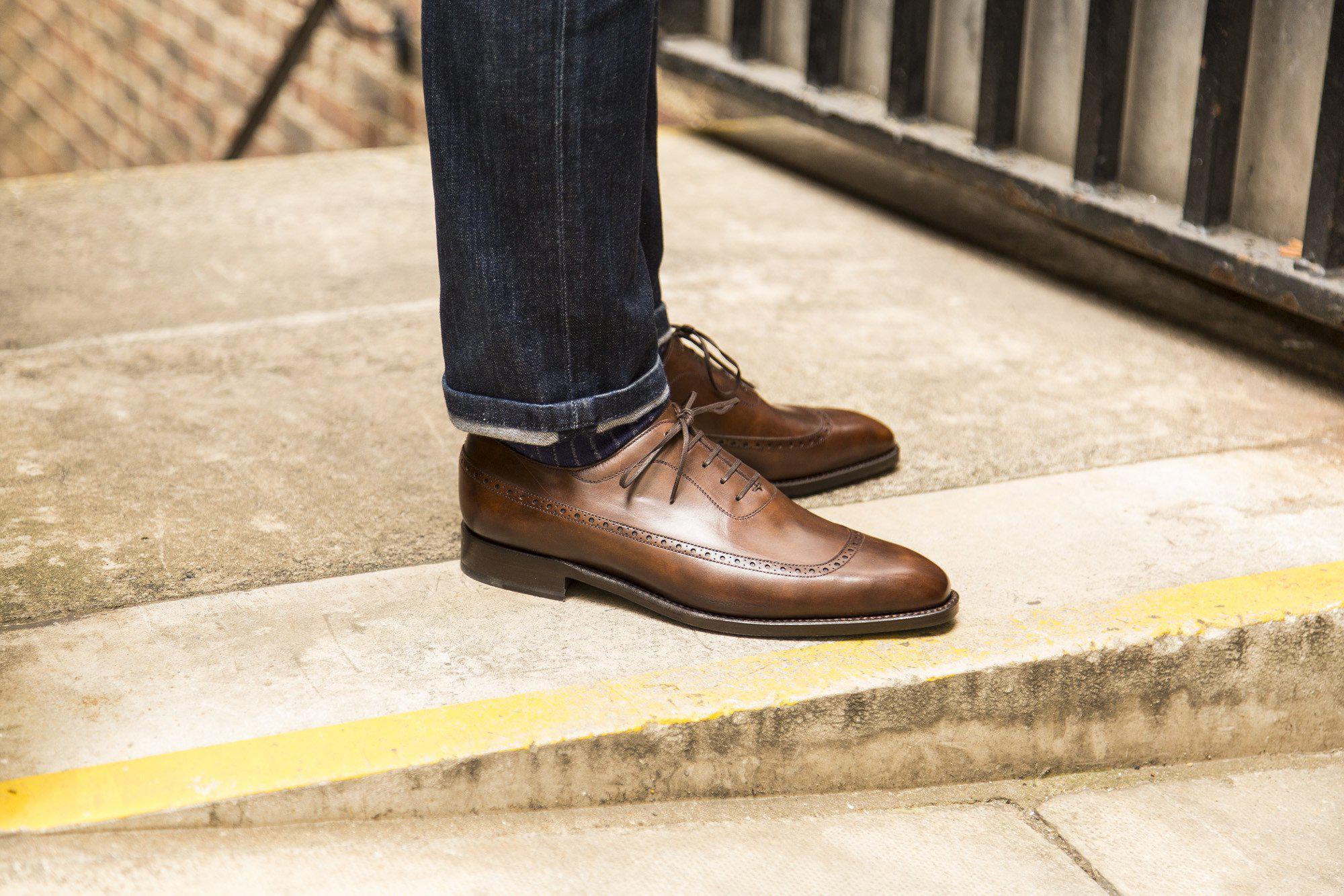 Sebastien - MTO - Copper Museum Calf - LPB Last - Single Leather Sole-Made To Order U Wing Longwing Brogue Adelaide Oxfords-J.FitzPatrick Footwear