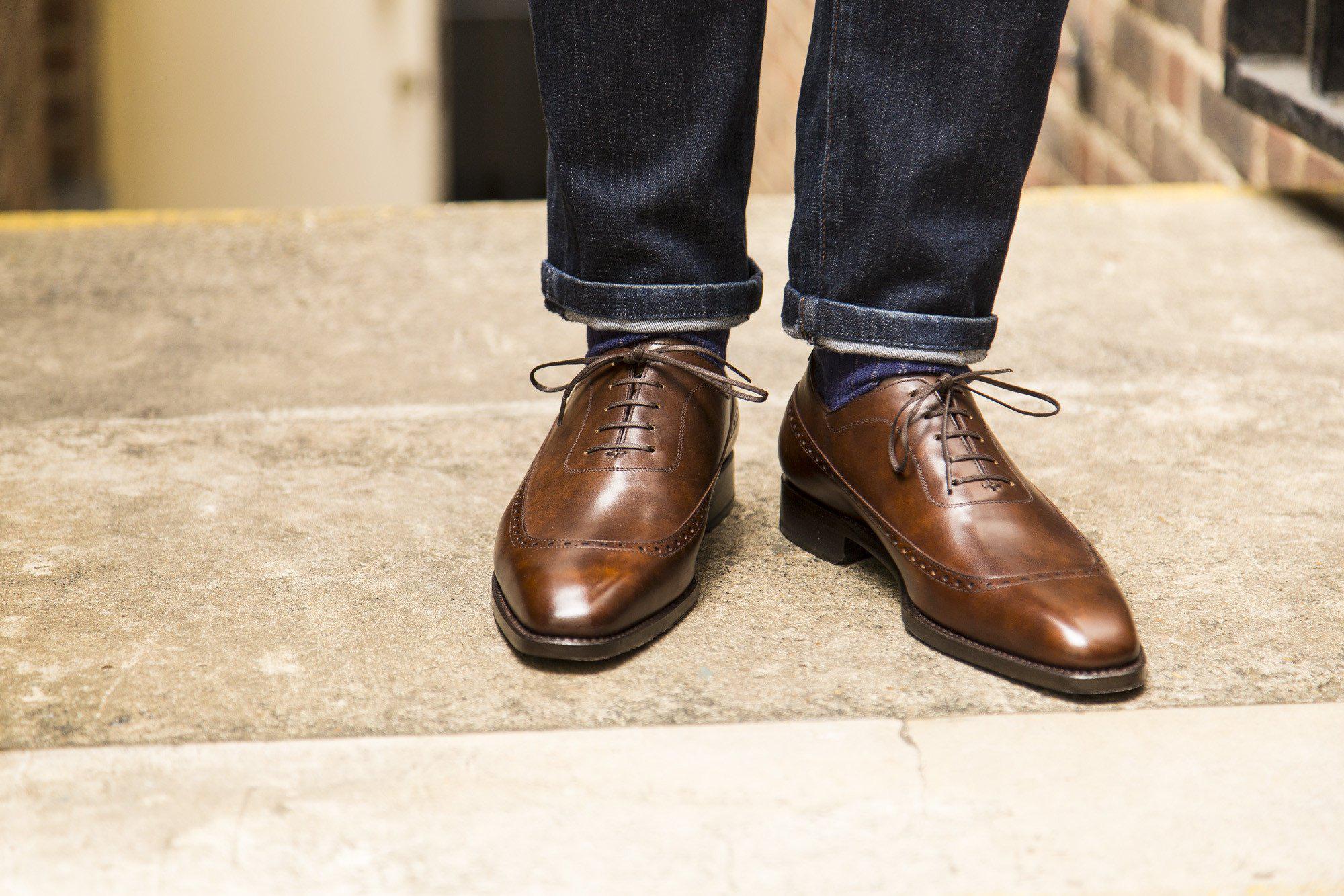 Sebastien - MTO - Copper Museum Calf - LPB Last - Single Leather Sole-Made To Order U Wing Longwing Brogue Adelaide Oxfords-J.FitzPatrick Footwear