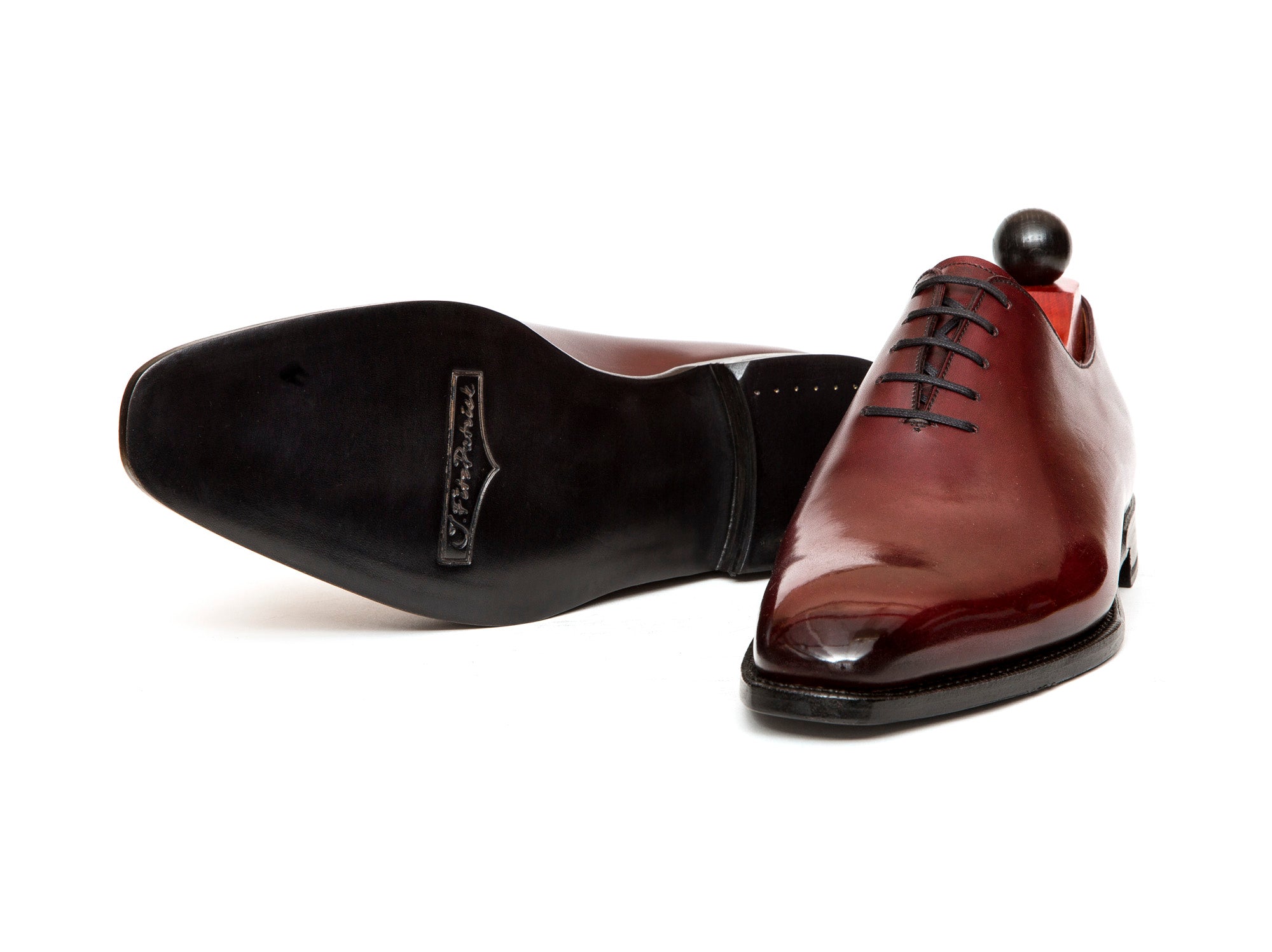 Skyway - MTO - Burgundy Calf - LPB Last - Single Leather Sole-Made To Order Plain Toe Classic Wholecut Whole Cut Oxfords-J.FitzPatrick Footwear