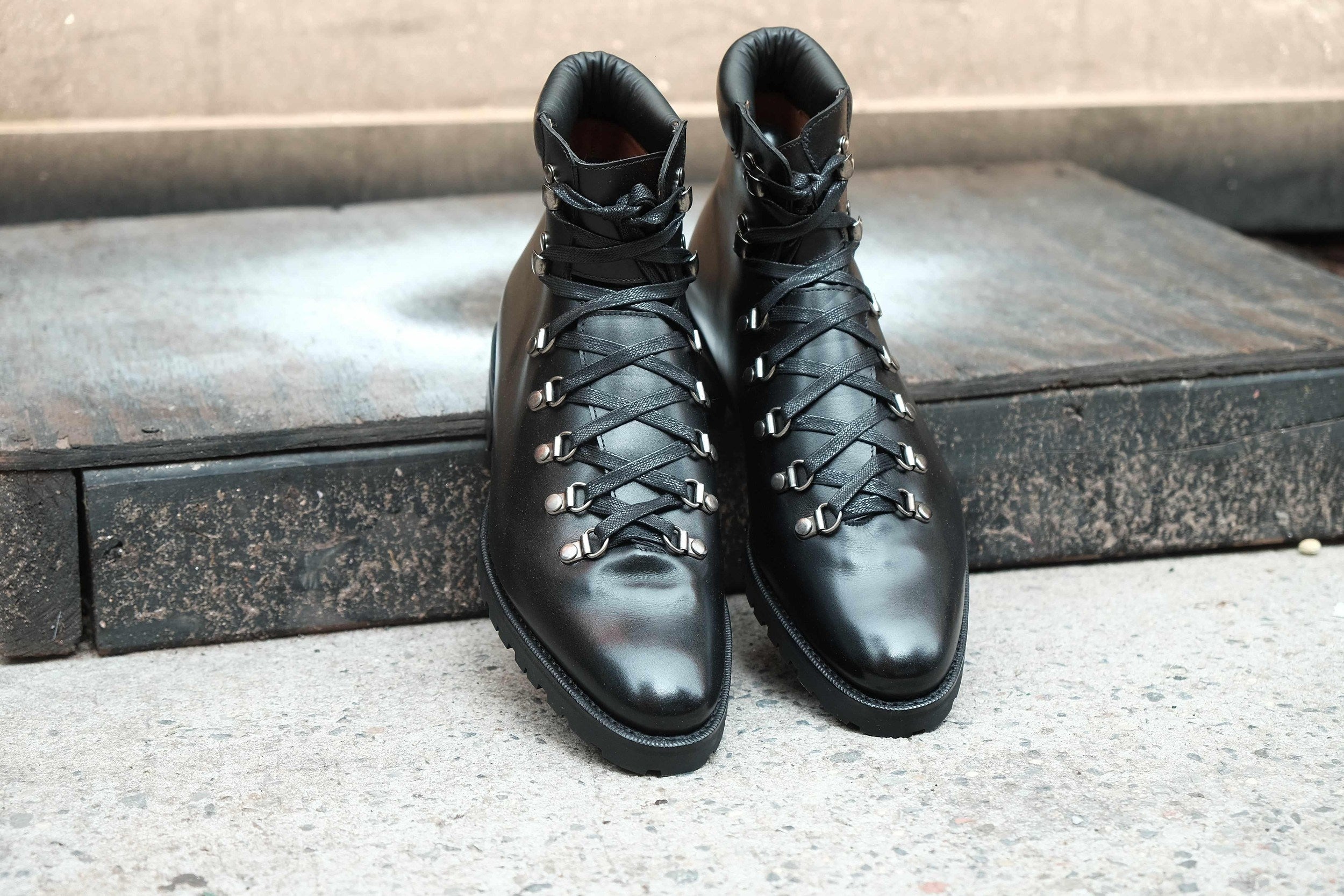 Snoqualmie - Black Calf Commando-Alpine Hiker Boots-J.FitzPatrick Footwear