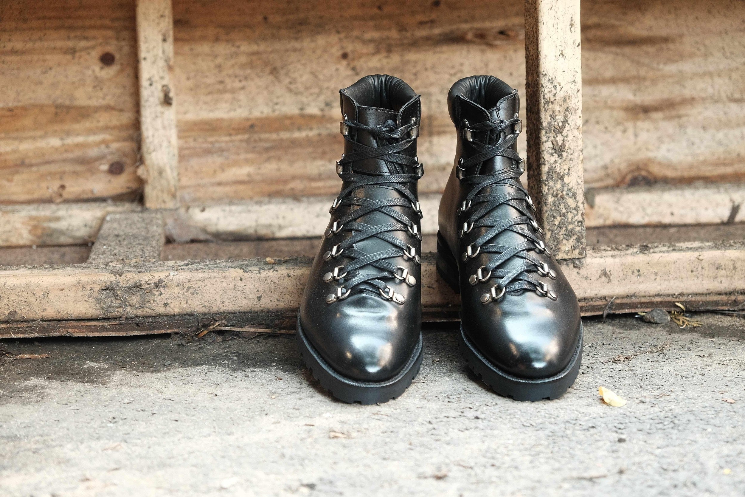 Snoqualmie - Black Calf Commando-Alpine Hiker Boots-J.FitzPatrick Footwear