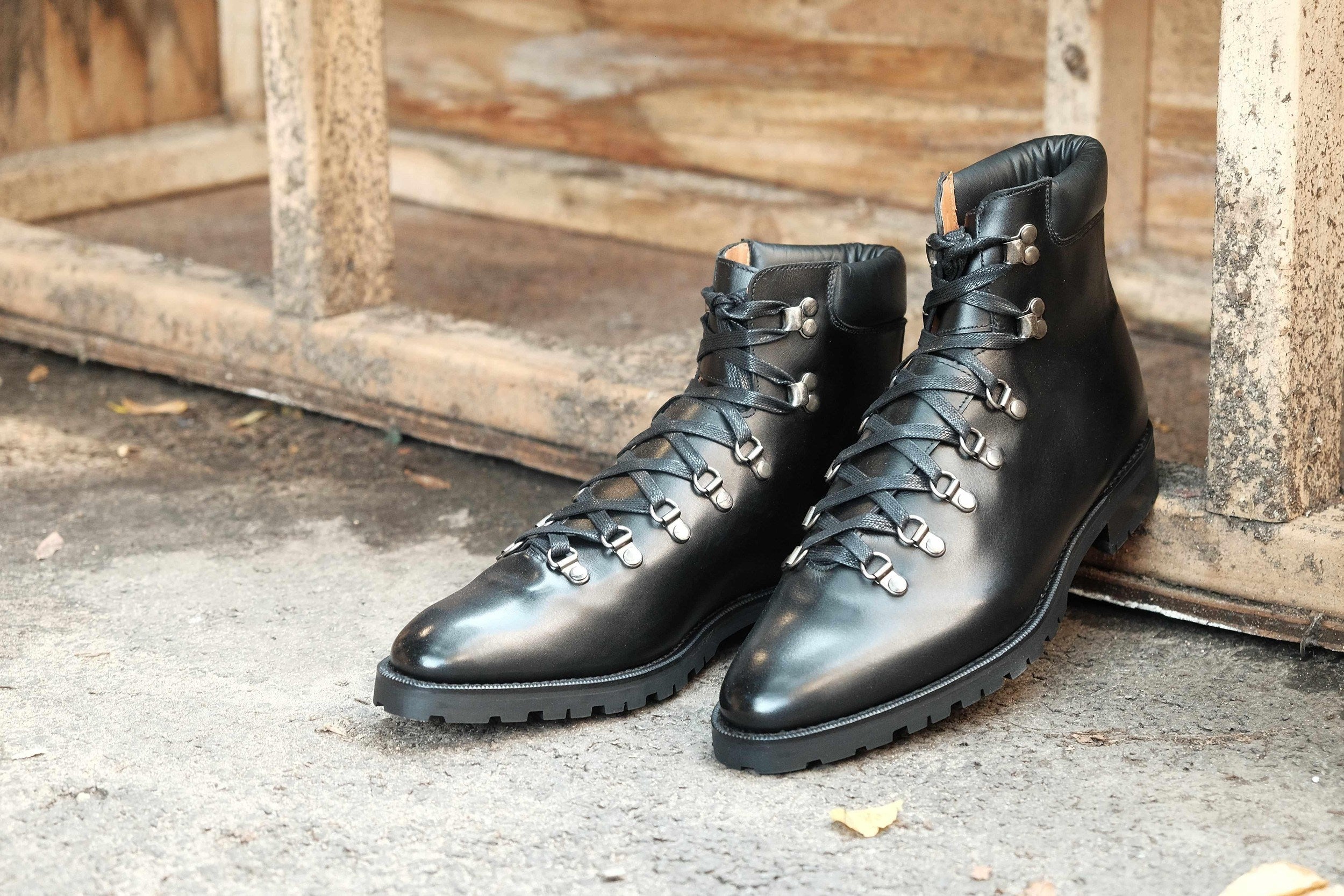 Snoqualmie - Black Calf Commando-Alpine Hiker Boots-J.FitzPatrick Footwear