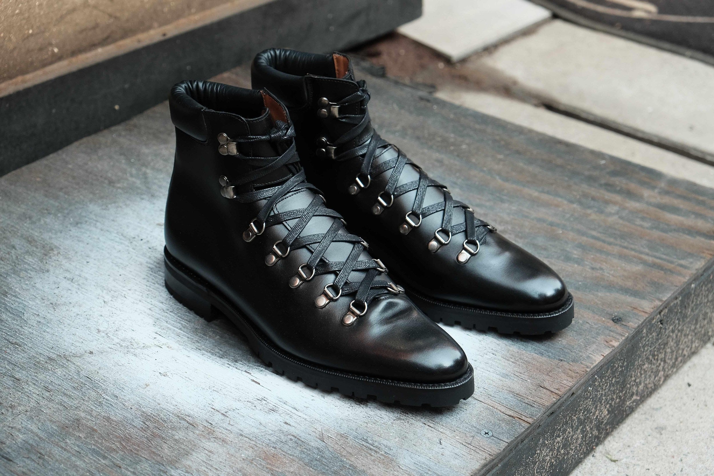 Snoqualmie - Black Calf Commando-Alpine Hiker Boots-J.FitzPatrick Footwear
