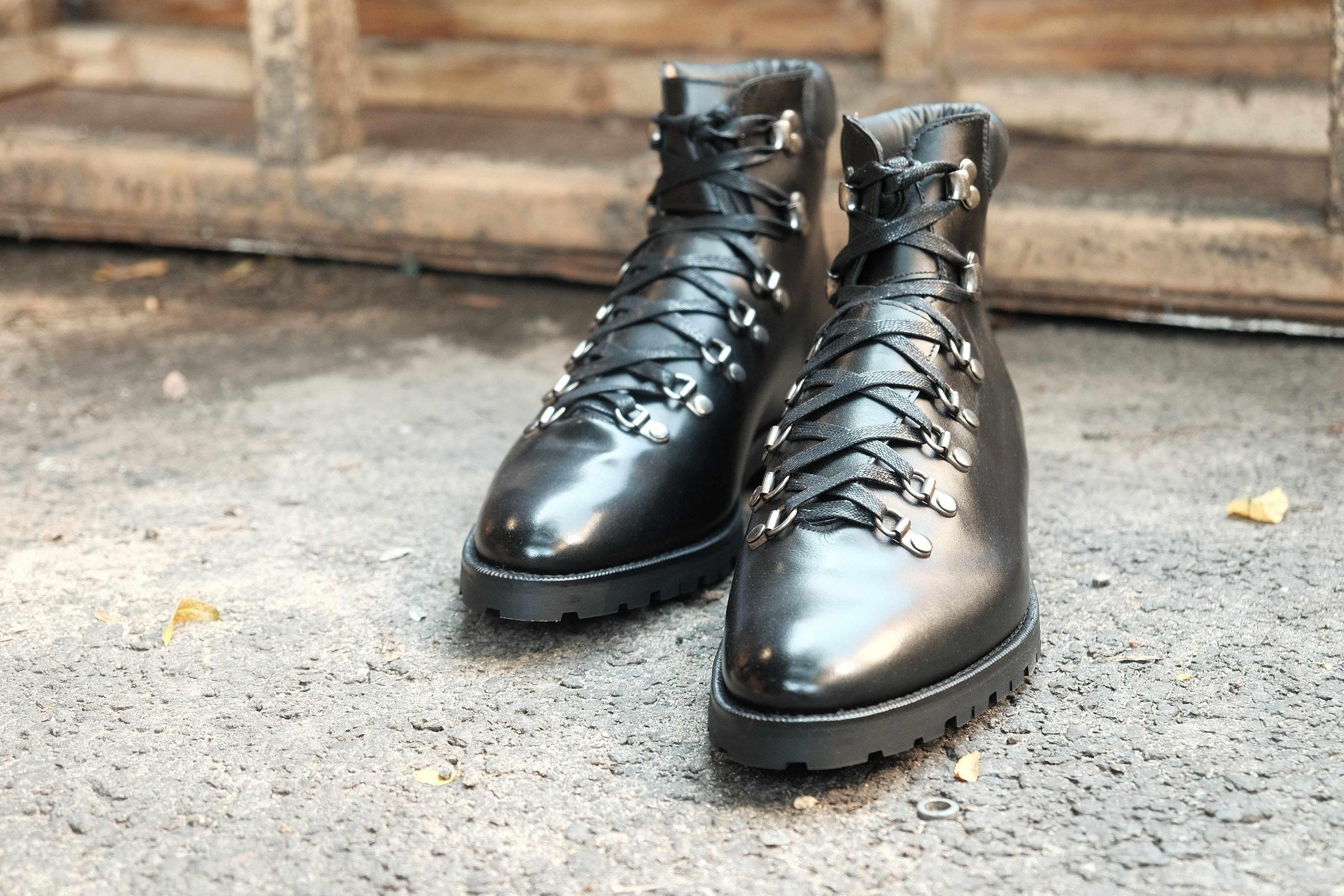Snoqualmie - Black Calf Commando-Alpine Hiker Boots-J.FitzPatrick Footwear