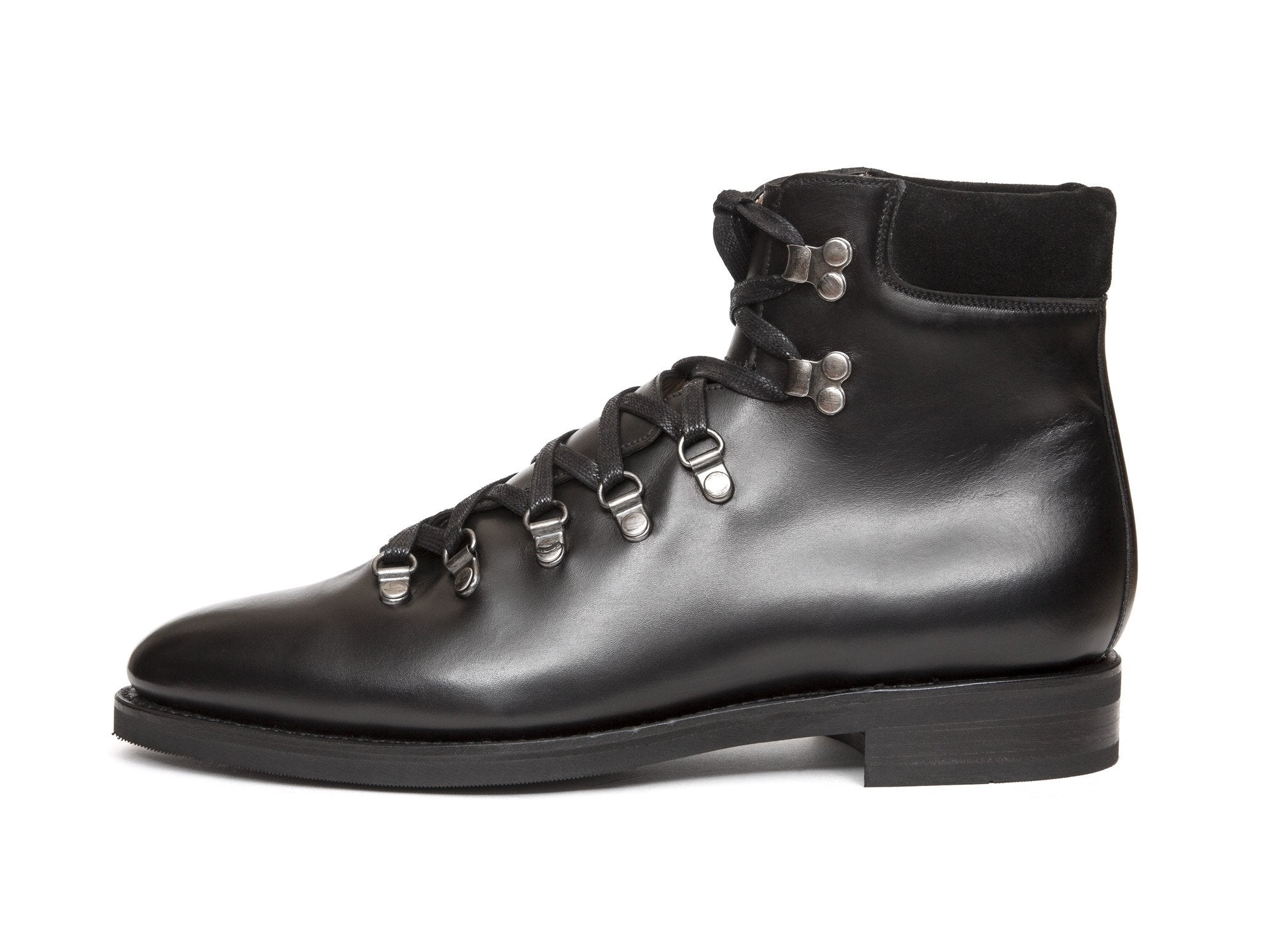 Snoqualmie - MTO - Black Calf - TMG Last - City Rubber Sole-Made To Order Alpine Hiker Boots-J.FitzPatrick Footwear