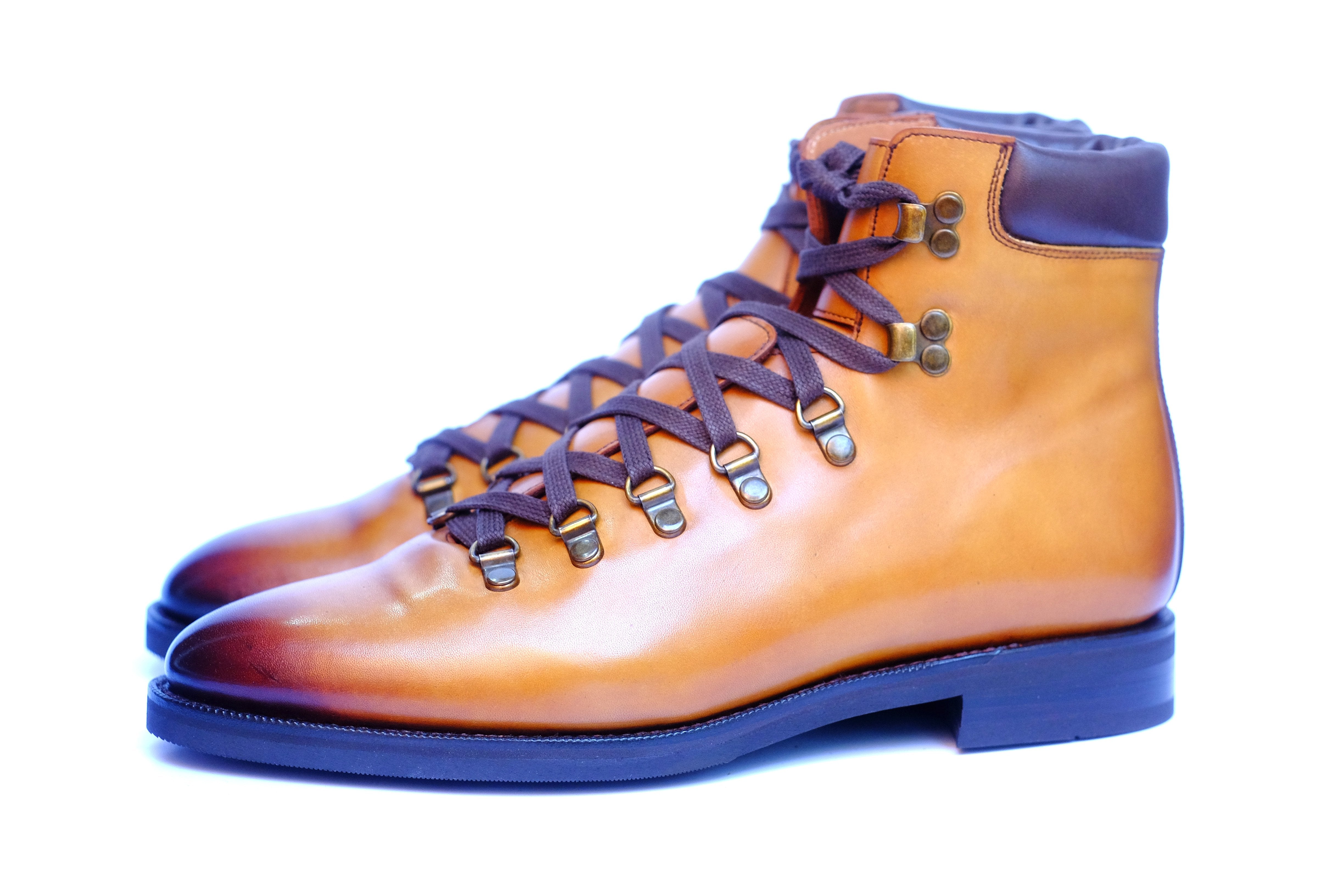 Snoqualmie - MTO - Shaded Tan Calf - TMG Last - Double City Rubber Sole-Made To Order Alpine Hiker Boots-J.FitzPatrick Footwear
