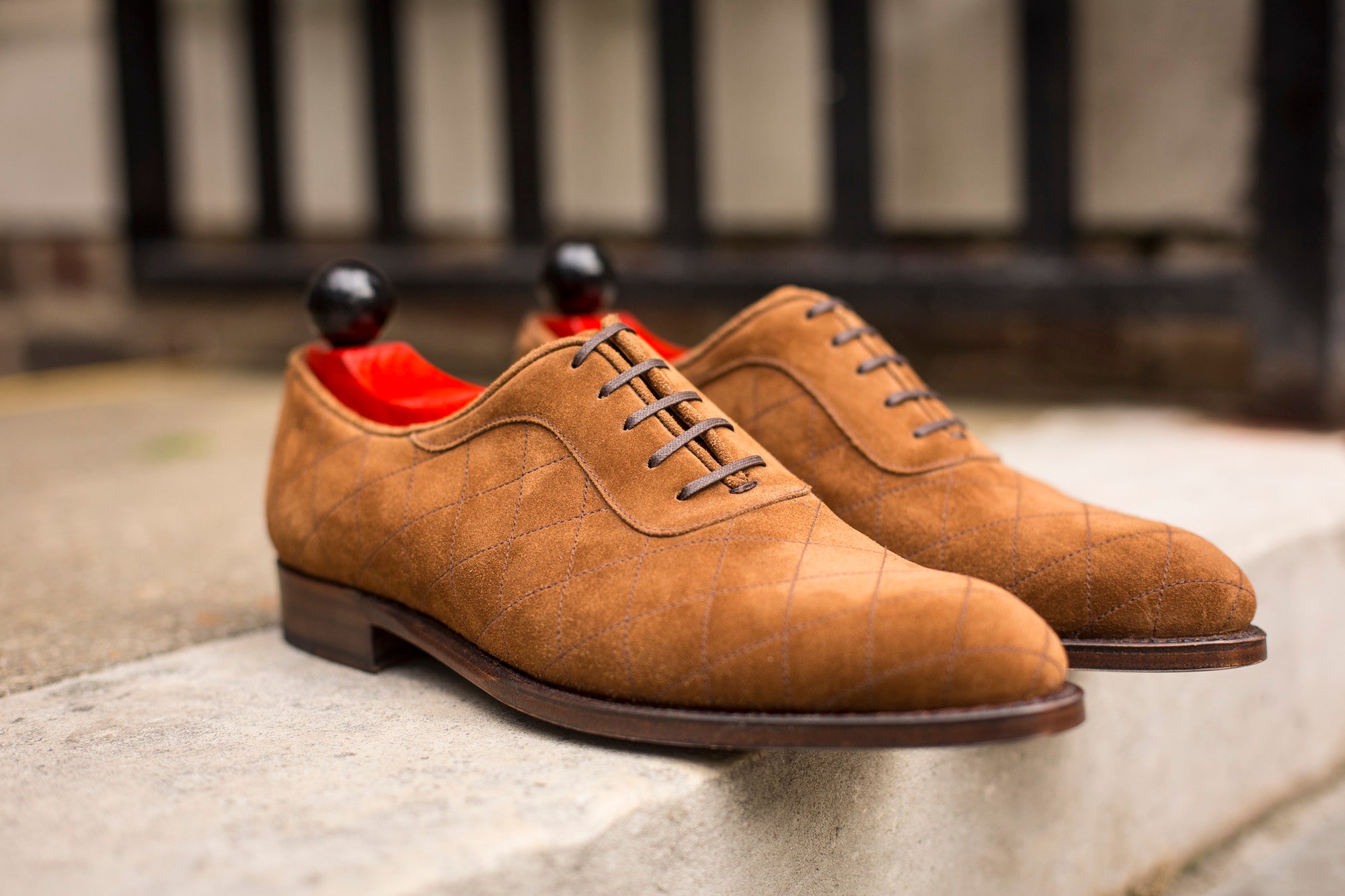 Spokane - MTO - Quilted Snuff Suede - NGT Last - Single Leather Sole-Made To Order Quilted Adelaide Oxfords-J.FitzPatrick Footwear