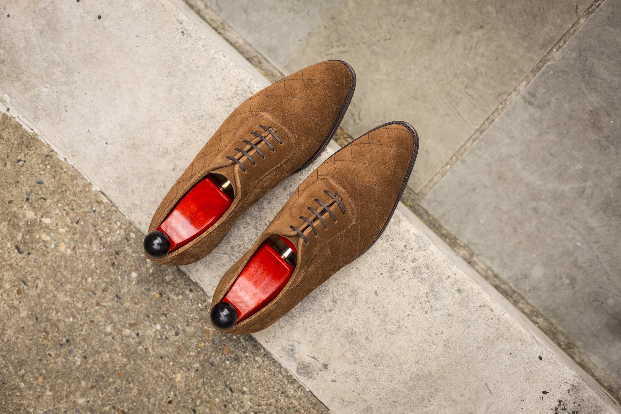 Spokane - MTO - Quilted Snuff Suede - NGT Last - Single Leather Sole-Made To Order Quilted Adelaide Oxfords-J.FitzPatrick Footwear