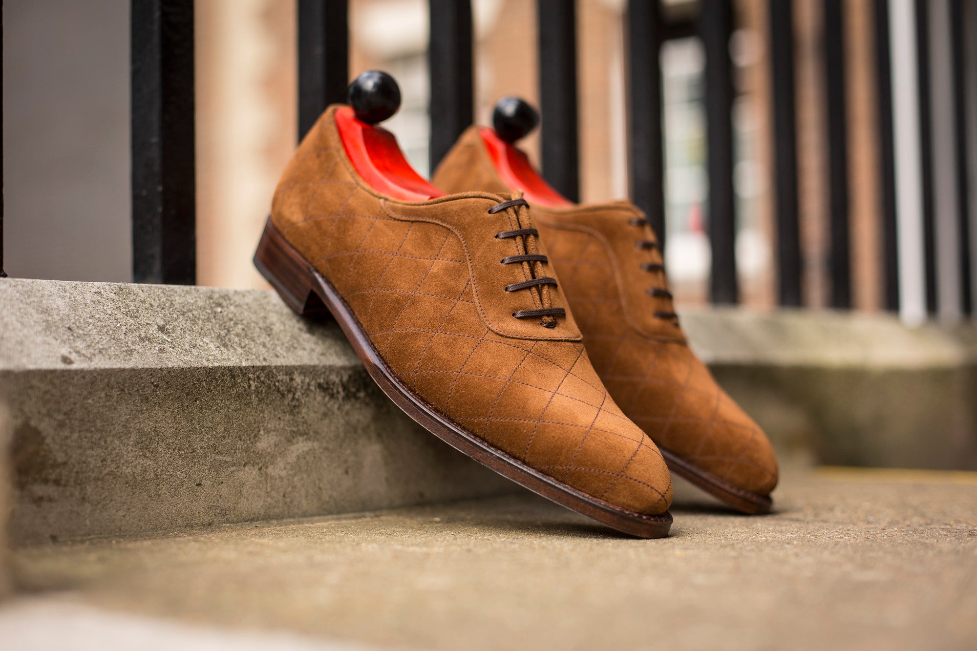 Spokane - MTO - Quilted Snuff Suede - NGT Last - Single Leather Sole-Made To Order Quilted Adelaide Oxfords-J.FitzPatrick Footwear