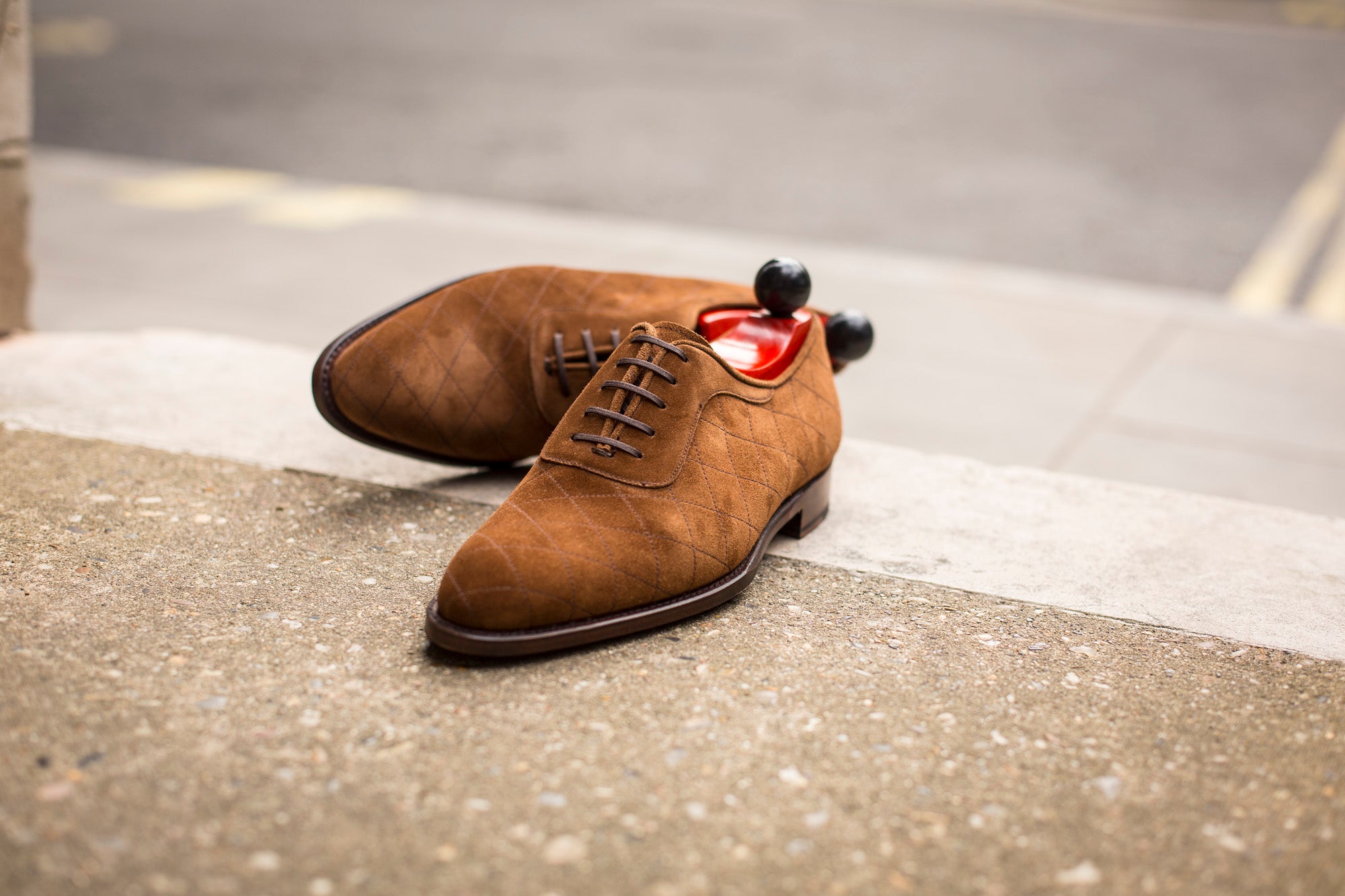 Spokane - MTO - Quilted Snuff Suede - NGT Last - Single Leather Sole-Made To Order Quilted Adelaide Oxfords-J.FitzPatrick Footwear