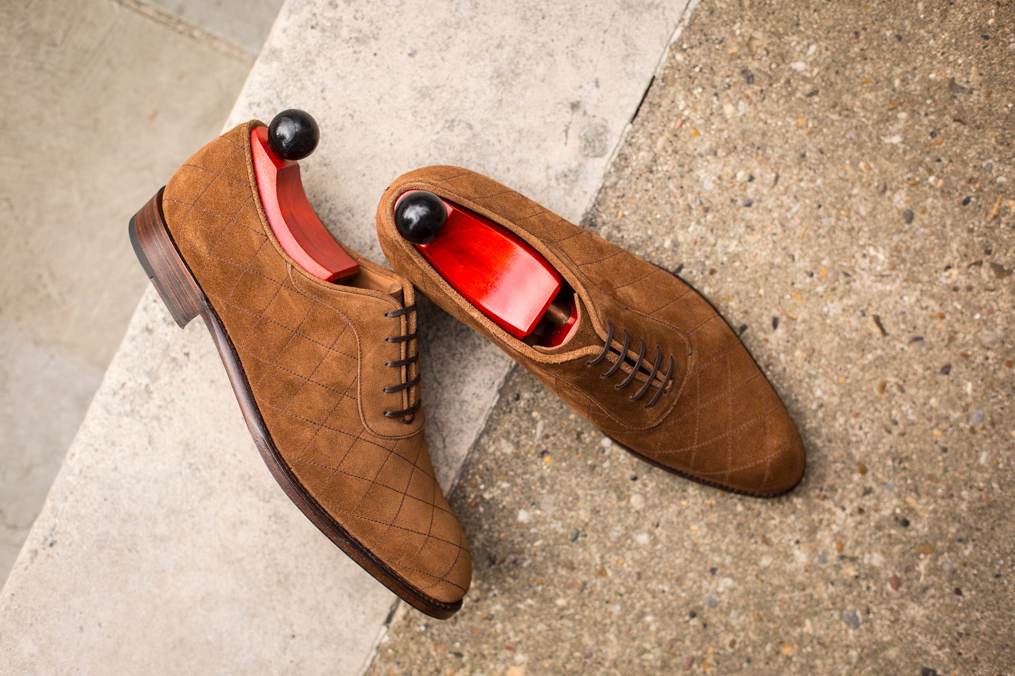 Spokane - MTO - Quilted Snuff Suede - NGT Last - Single Leather Sole-Made To Order Quilted Adelaide Oxfords-J.FitzPatrick Footwear