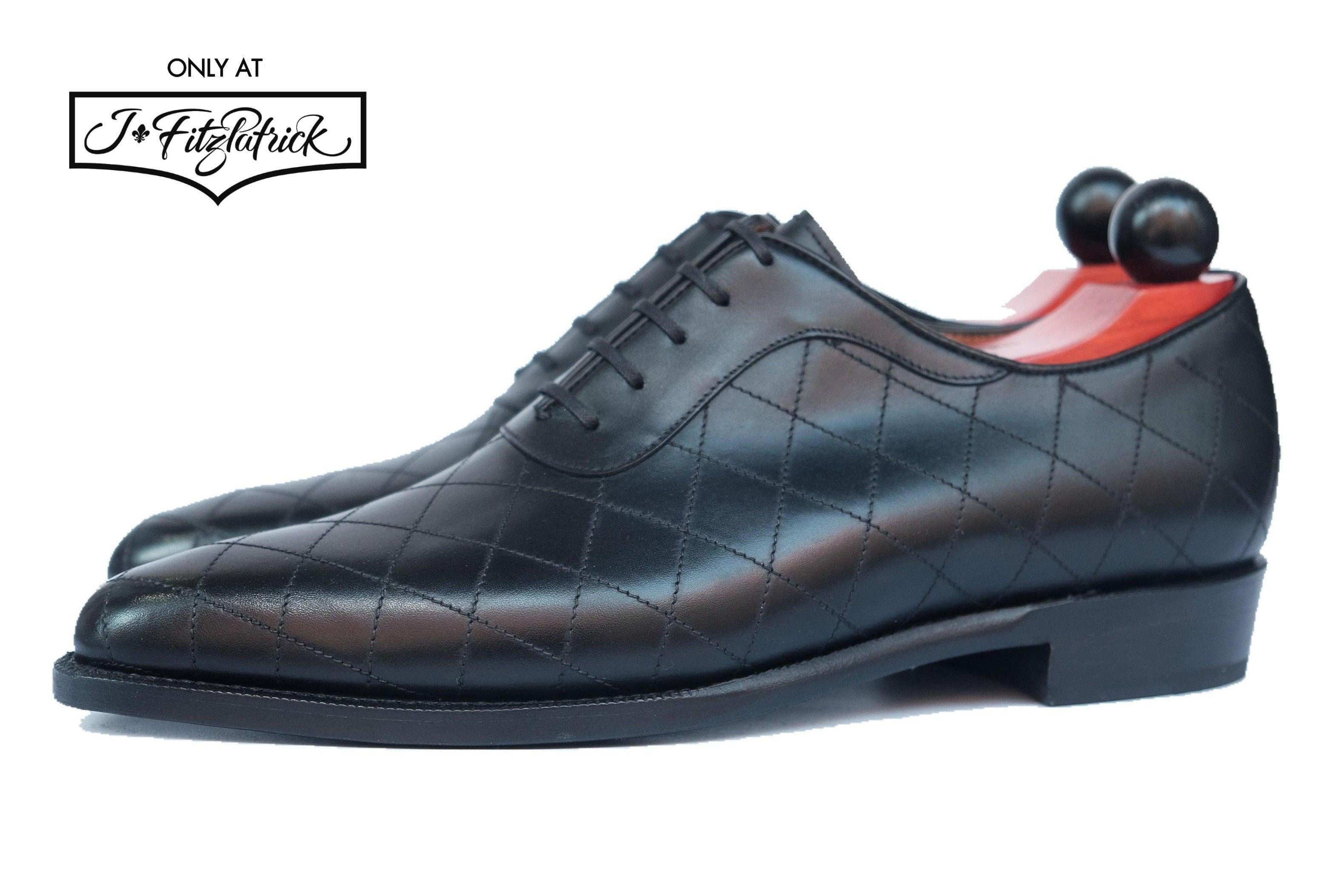 Spokane - Quilted Black Calf-Quilted Oxfords-J.FitzPatrick Footwear