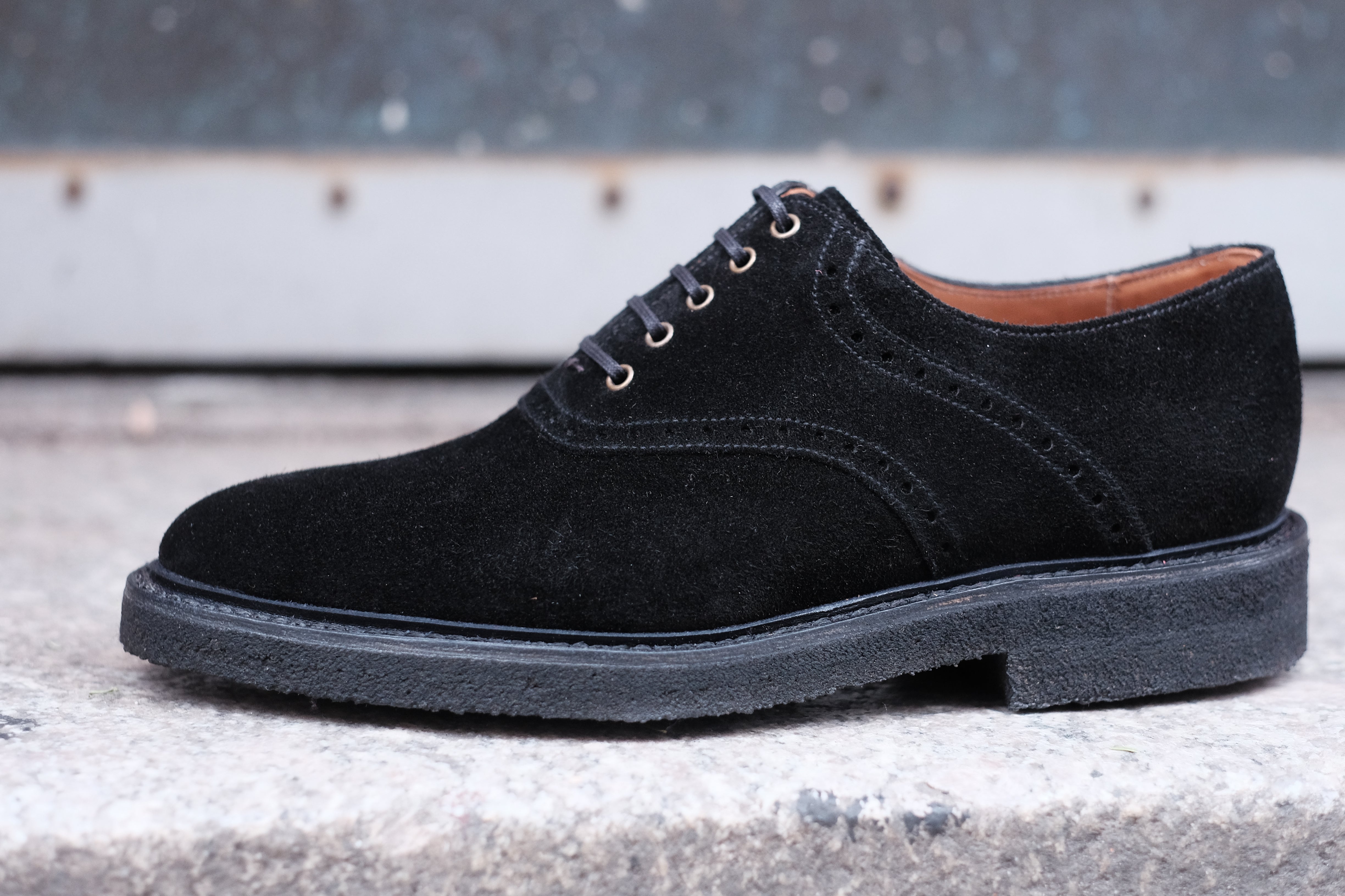 Stefano Redux - MTO - Black Suede / Brass Eyelets - TMG Last - Storm Welt - Black Crepe Sole-Made To Order Saddle Shoe Spectator Oxfords-J.FitzPatrick Footwear