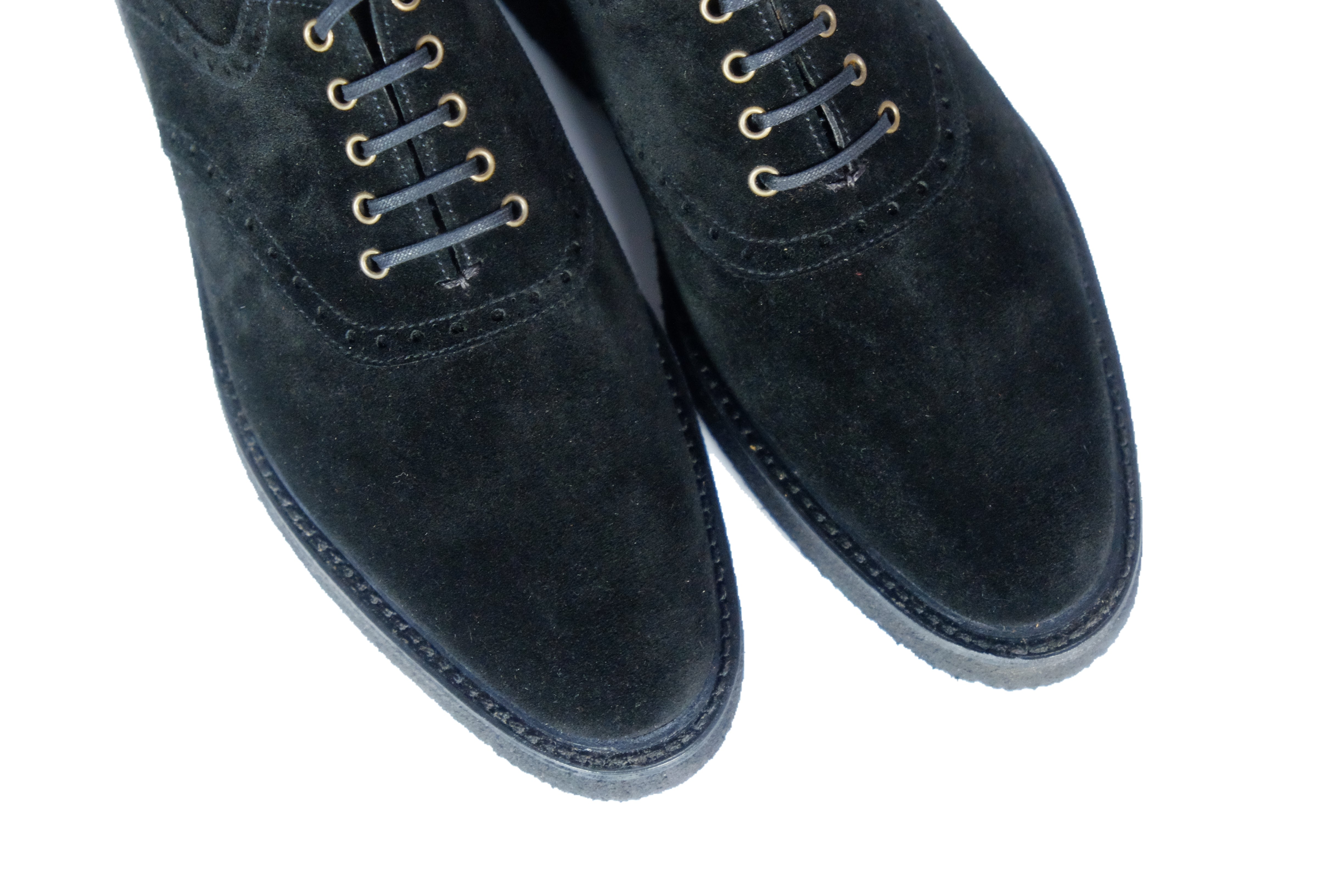 Stefano Redux - MTO - Black Suede / Brass Eyelets - TMG Last - Storm Welt - Black Crepe Sole-Made To Order Saddle Shoe Spectator Oxfords-J.FitzPatrick Footwear
