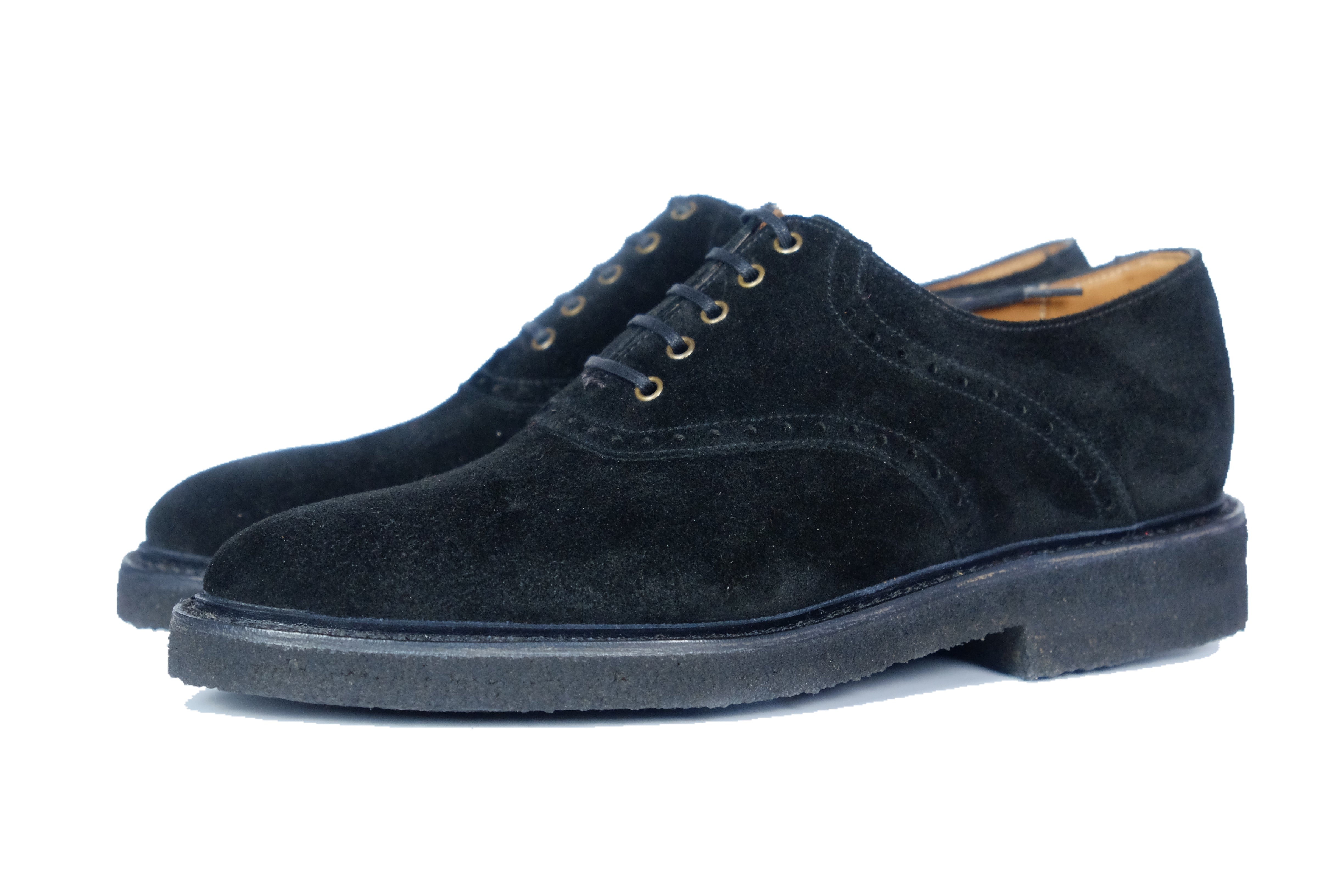 Stefano Redux - MTO - Black Suede / Brass Eyelets - TMG Last - Storm Welt - Black Crepe Sole-Made To Order Saddle Shoe Spectator Oxfords-J.FitzPatrick Footwear