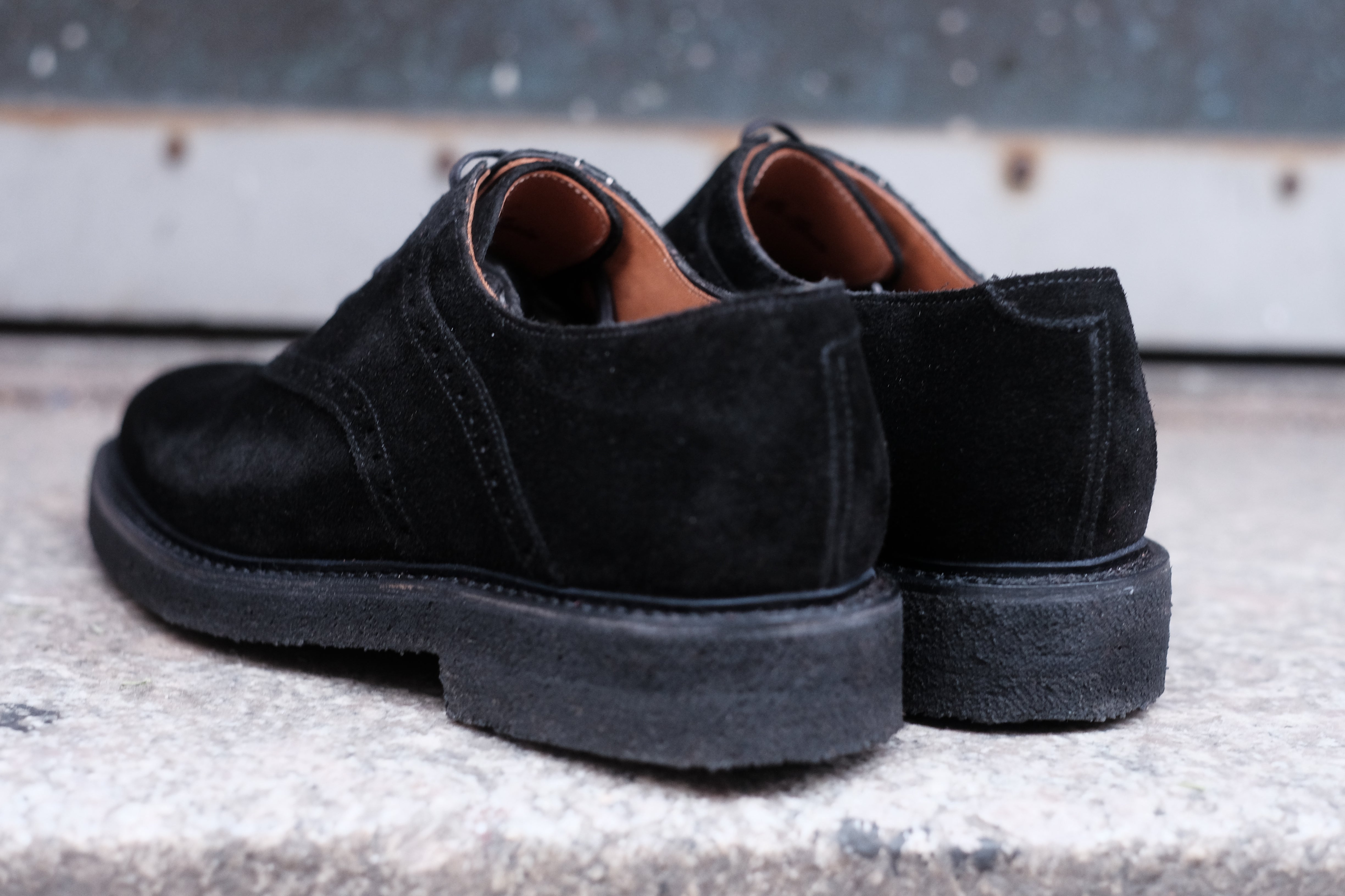 Stefano Redux - MTO - Black Suede / Brass Eyelets - TMG Last - Storm Welt - Black Crepe Sole-Made To Order Saddle Shoe Spectator Oxfords-J.FitzPatrick Footwear