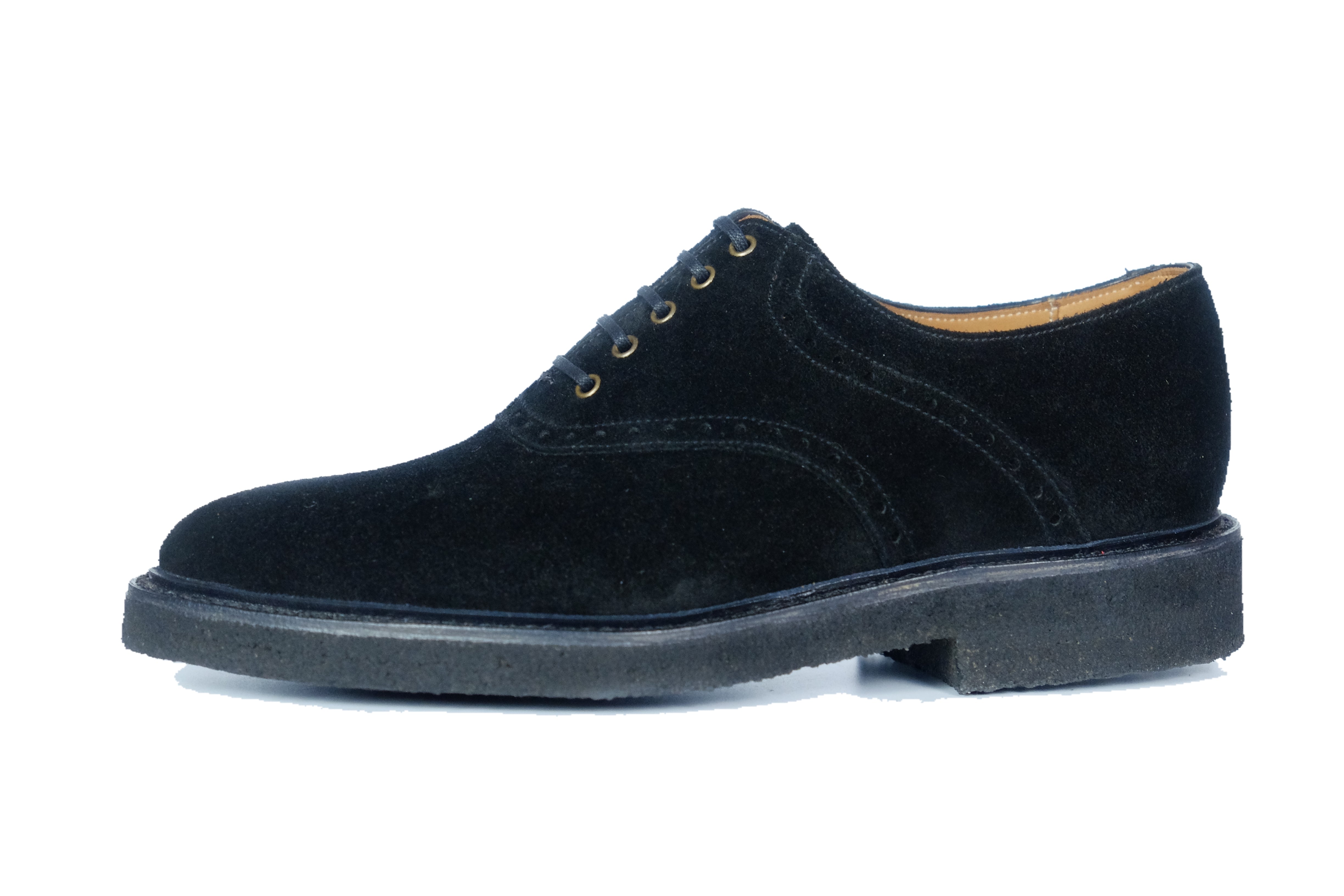 Stefano Redux - MTO - Black Suede / Brass Eyelets - TMG Last - Storm Welt - Black Crepe Sole-Made To Order Saddle Shoe Spectator Oxfords-J.FitzPatrick Footwear