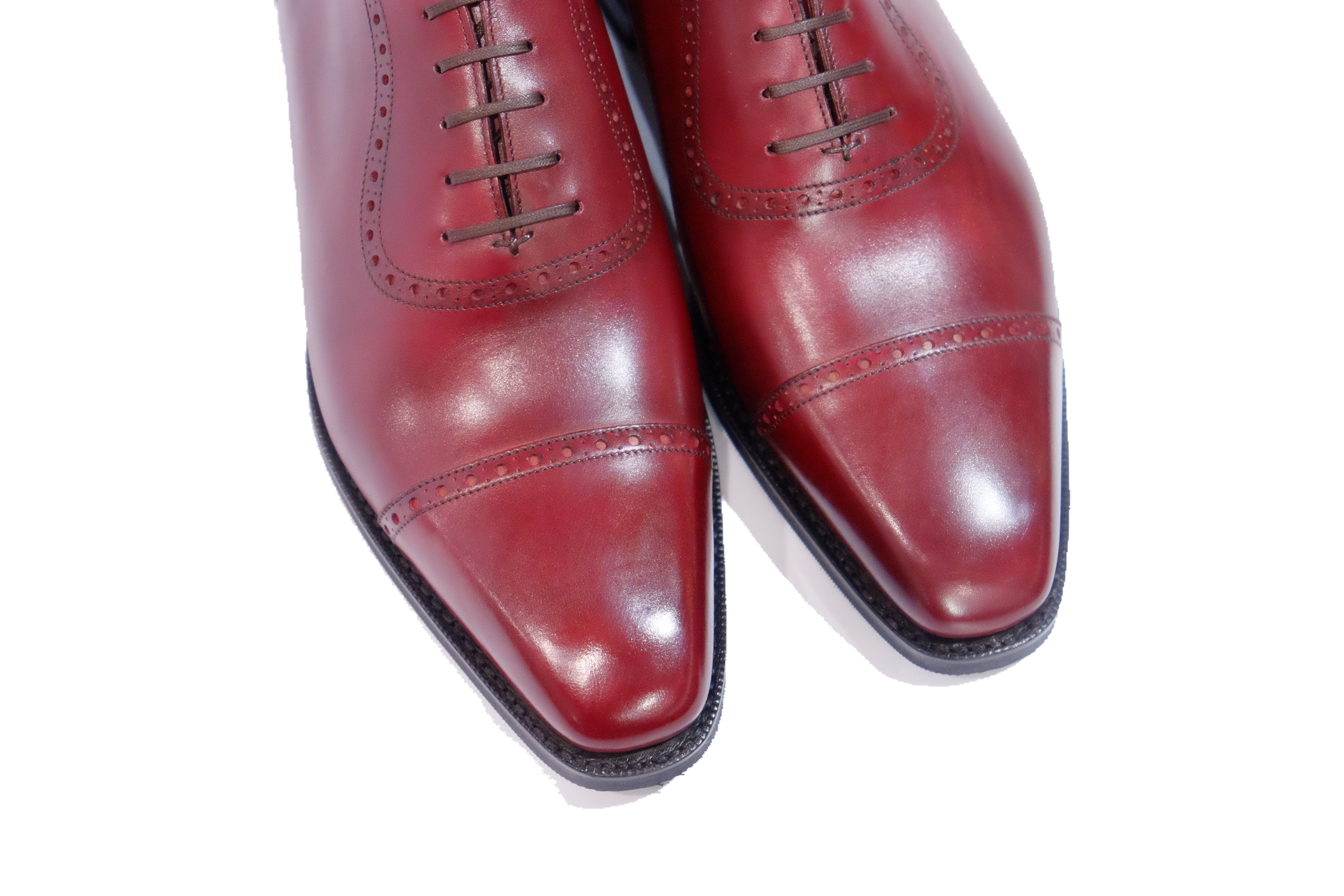 Sunnyside - MTO - Burgundy Calf - MGF Last - City Rubber Sole-Made To Order Captoe Cap Toe Brogue Oxfords-J.FitzPatrick Footwear