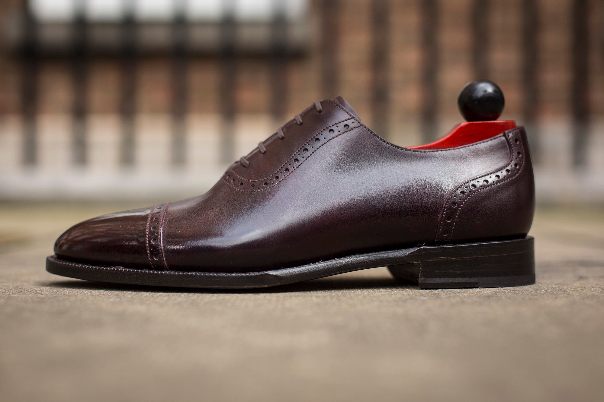 Sunnyside - MTO - Plum Museum Calf - TMG Last - Single Leather Sole-Made To Order Captoe Cap Toe Brogue Oxfords-J.FitzPatrick Footwear