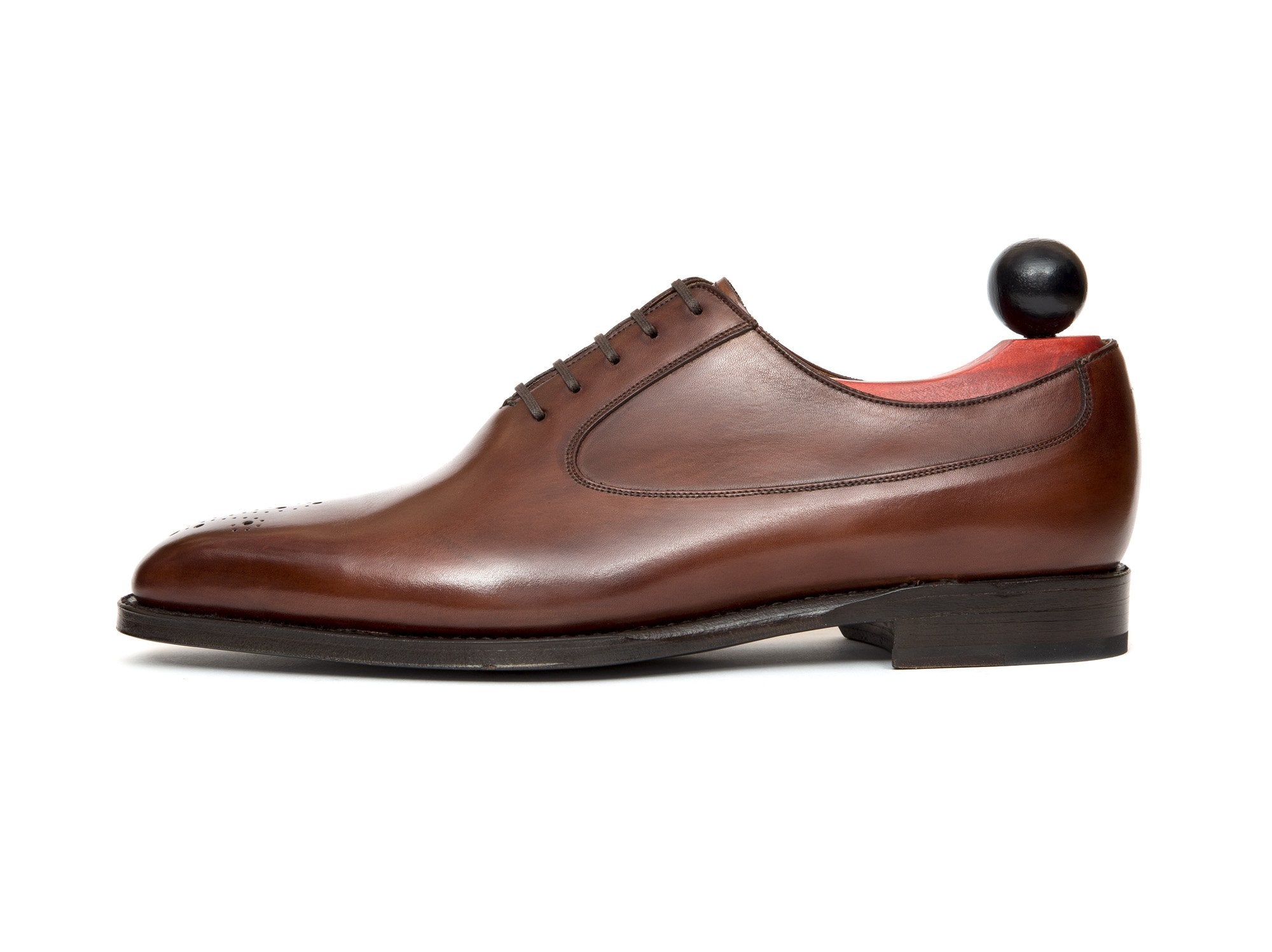 Tacoma - MTO - Cedar Calf - LPB Last - Single Leather Sole-Made To Order Medallion Swan Neck Oxfords-J.FitzPatrick Footwear