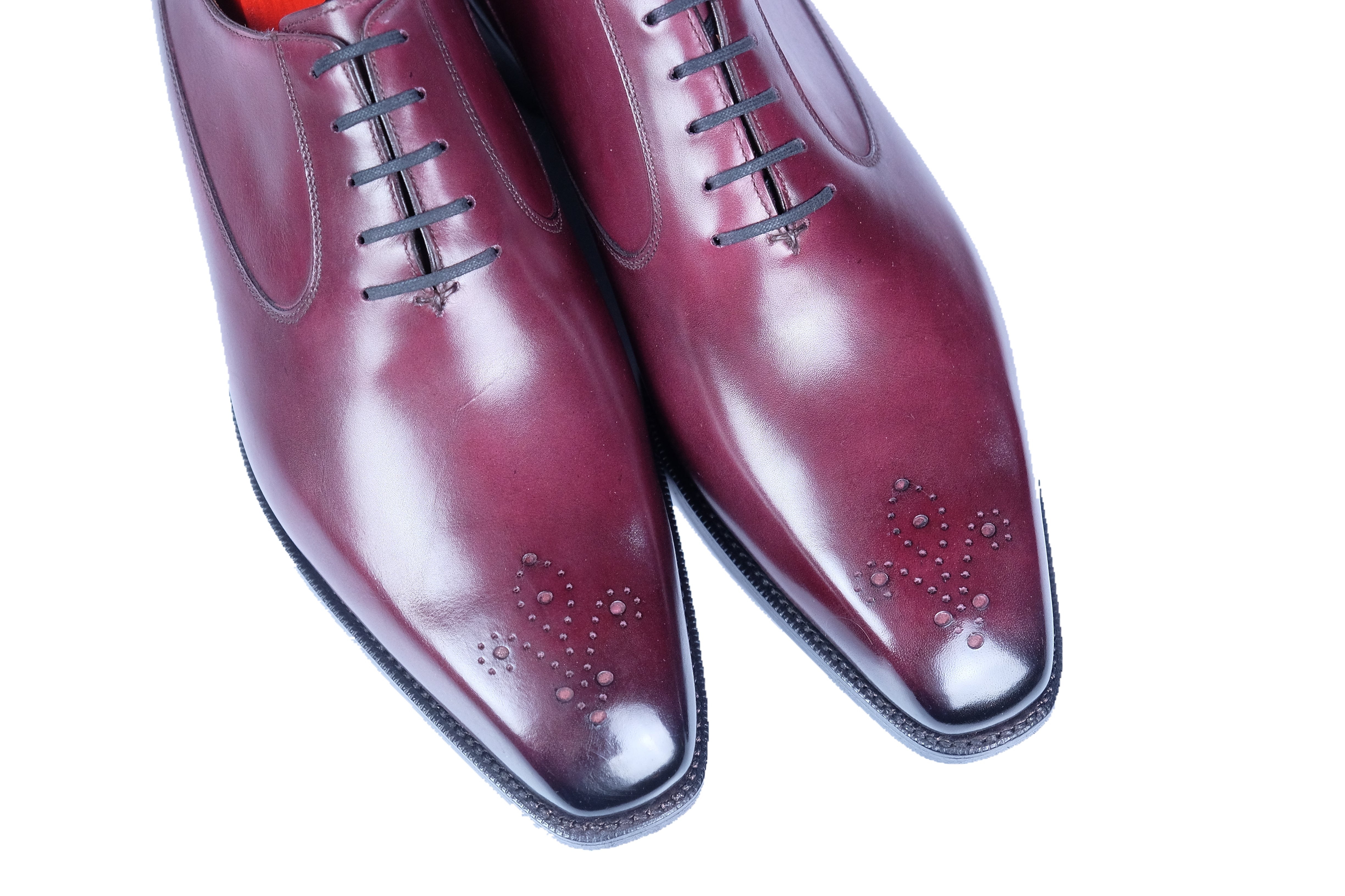 Tacoma - MTO - Raspberry Calf - MGF Last - Single Leather Sole-Made To Order Medallion Swan Neck Oxfords-J.FitzPatrick Footwear