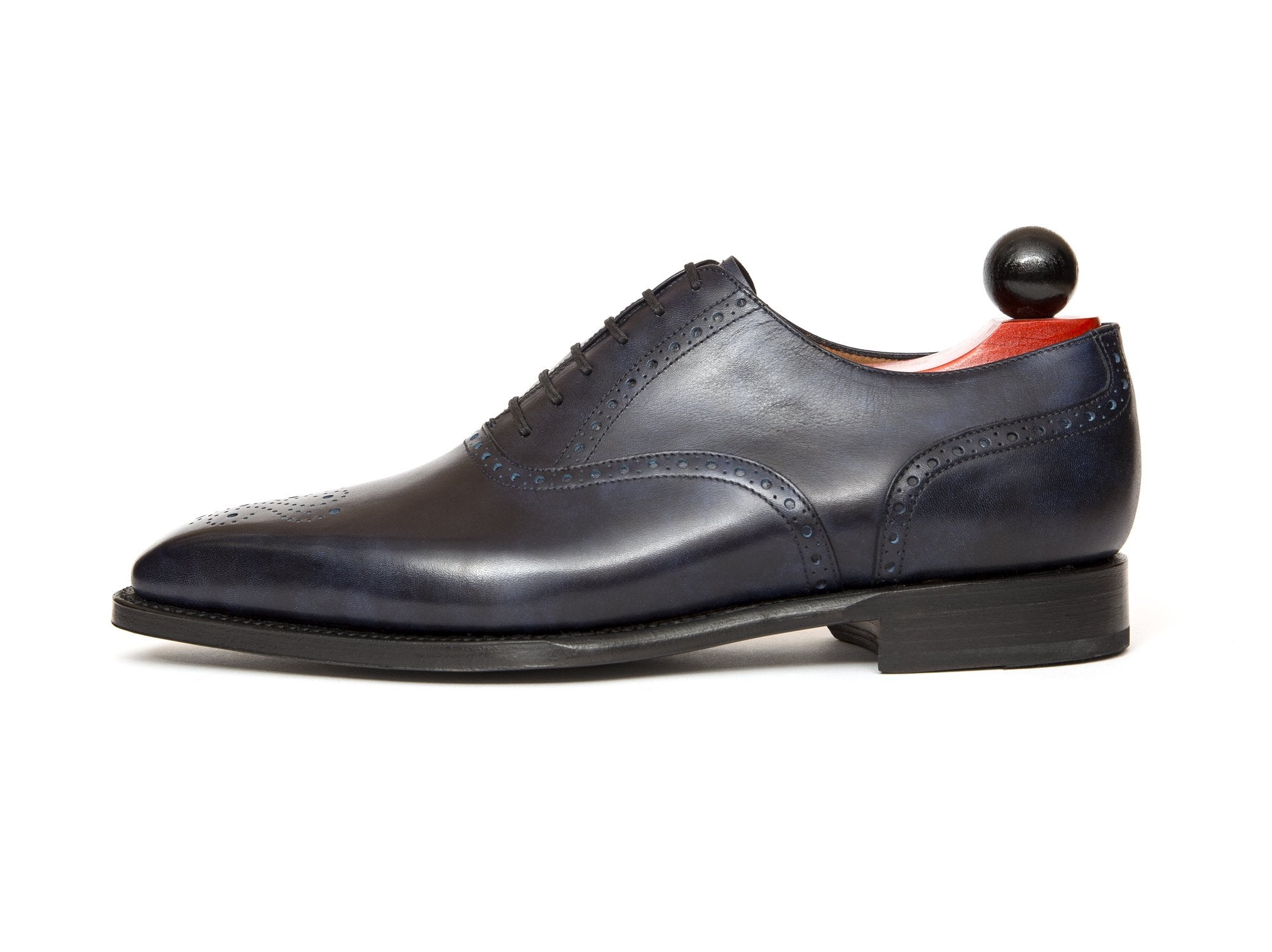 Wallingford II - MTO - Navy Museum Calf - MGF Last - Single Leather Sole-Made To Order Medallion Brogue Oxfords-J.FitzPatrick Footwear