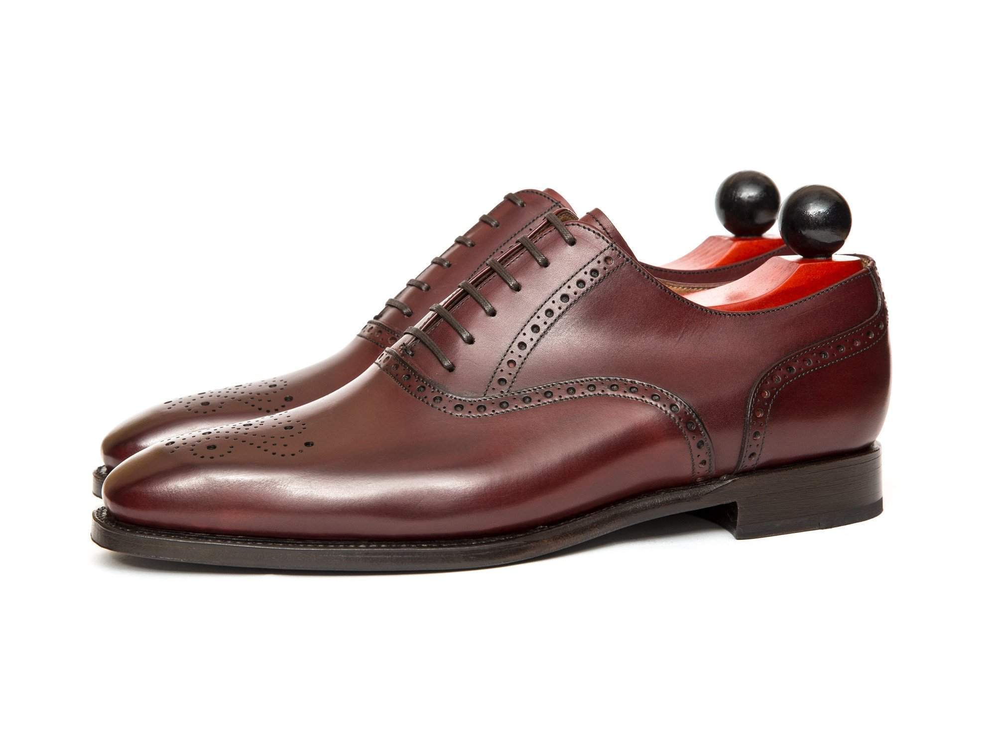 Wallingford - MTO - Burgundy Calf - MGF Last - Single Leather Sole-Made To Order Medallion Brogue Oxfords-J.FitzPatrick Footwear
