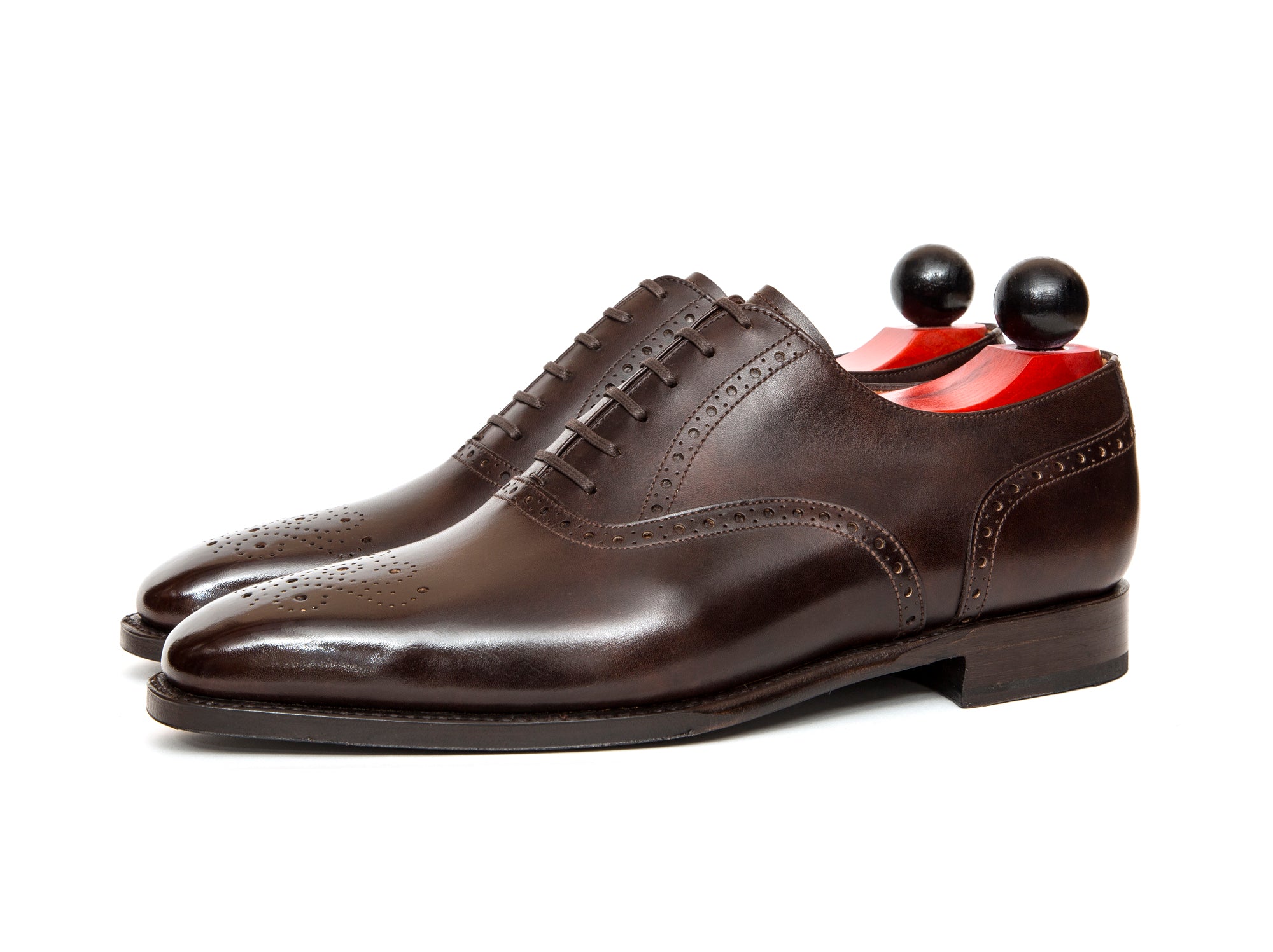 Wallingford - MTO - Dark Brown Museum Calf - MGF Last - Single Leather Sole-Made To Order Medallion Brogue Oxfords-J.FitzPatrick Footwear