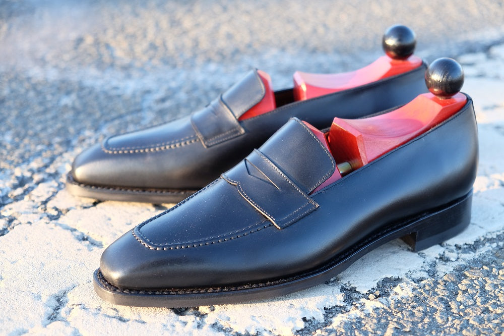 Washington - Black Calf-Penny Loafers-J.FitzPatrick Footwear