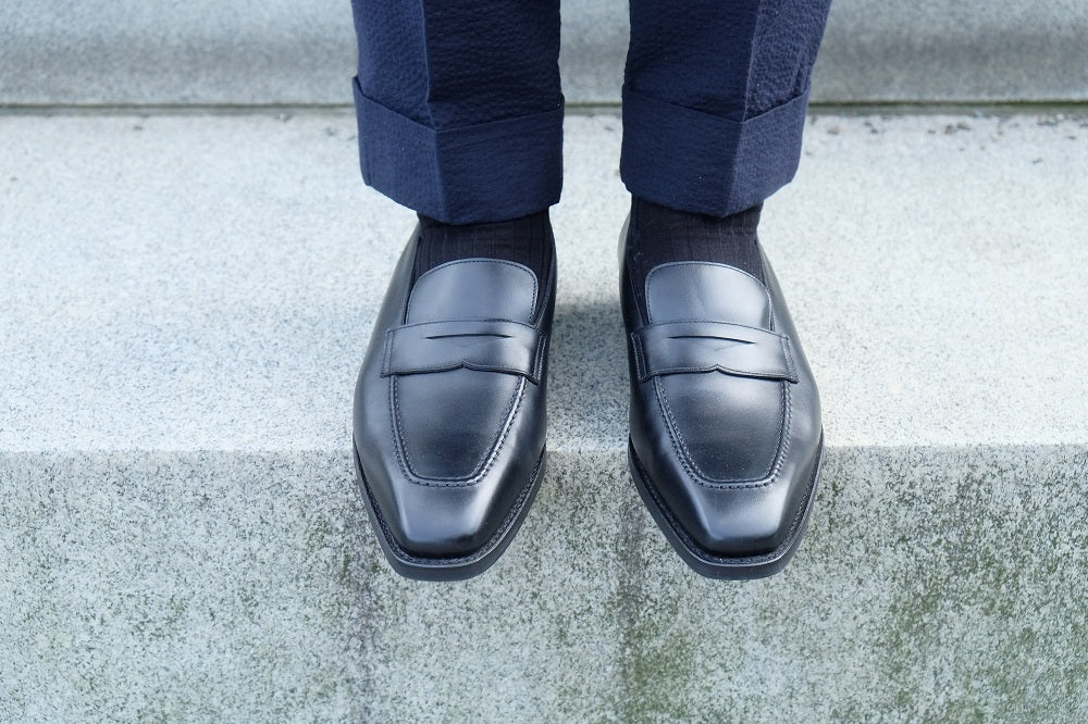 Washington - Black Calf-Penny Loafers-J.FitzPatrick Footwear