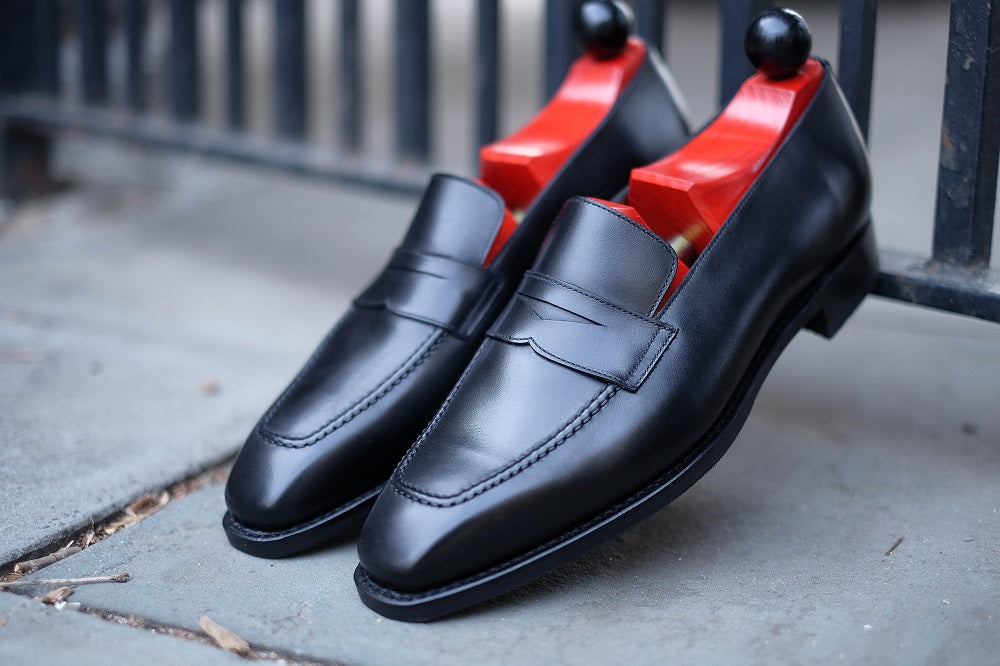 Washington - Black Calf-Penny Loafers-J.FitzPatrick Footwear