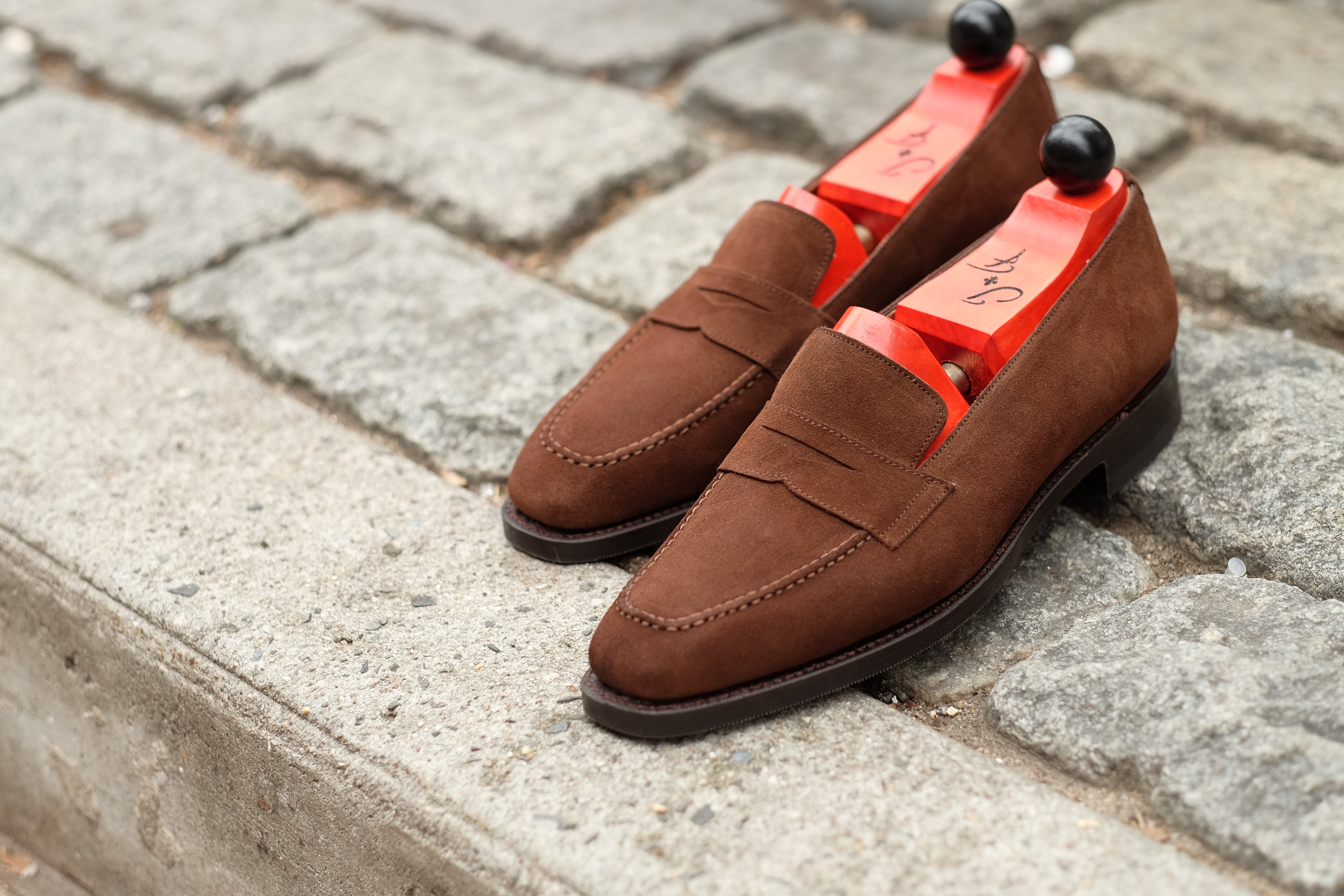 Washington - Mocha Suede-Penny Loafers-J.FitzPatrick Footwear