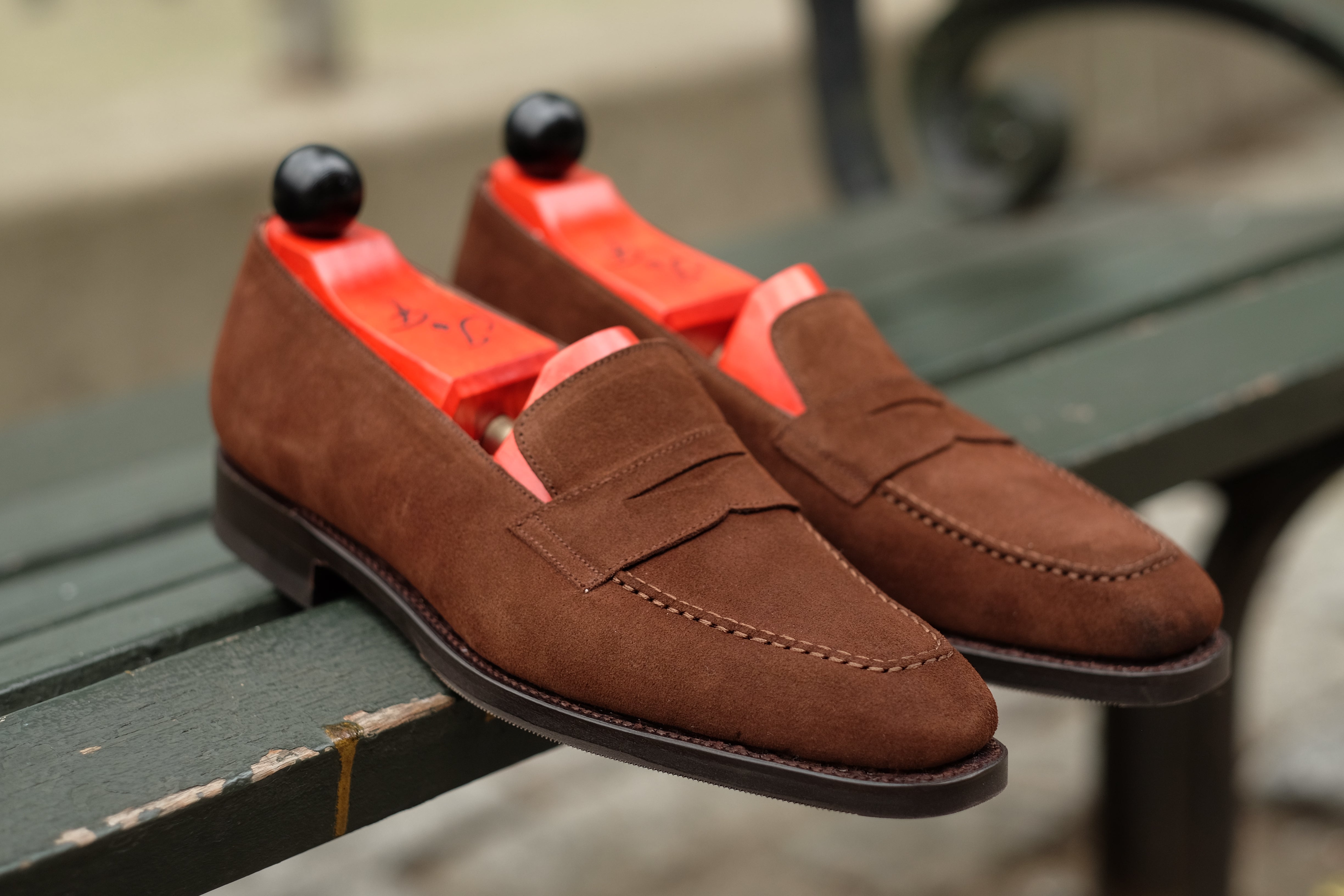 Washington - Mocha Suede-Penny Loafers-J.FitzPatrick Footwear