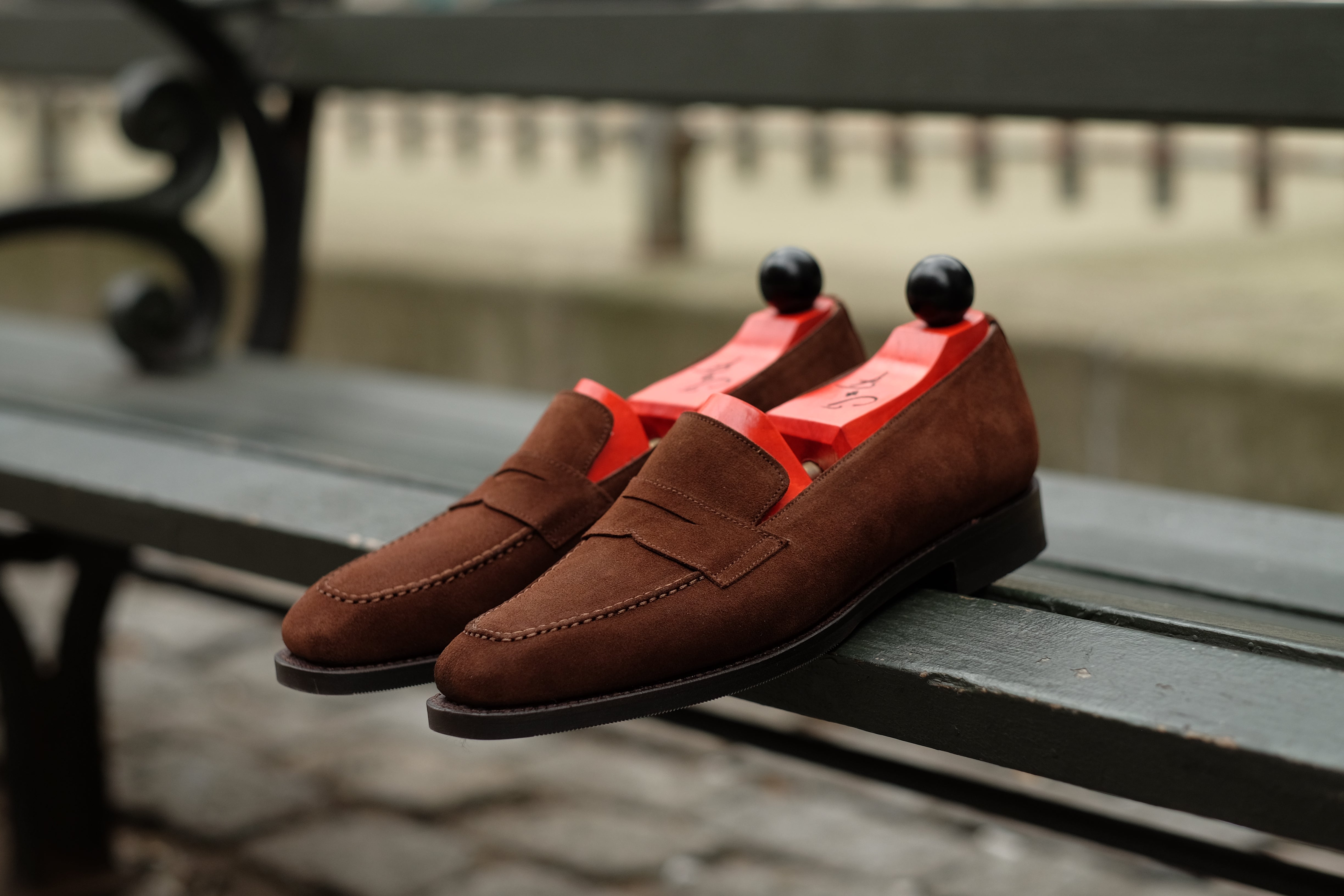 Washington - Mocha Suede-Penny Loafers-J.FitzPatrick Footwear