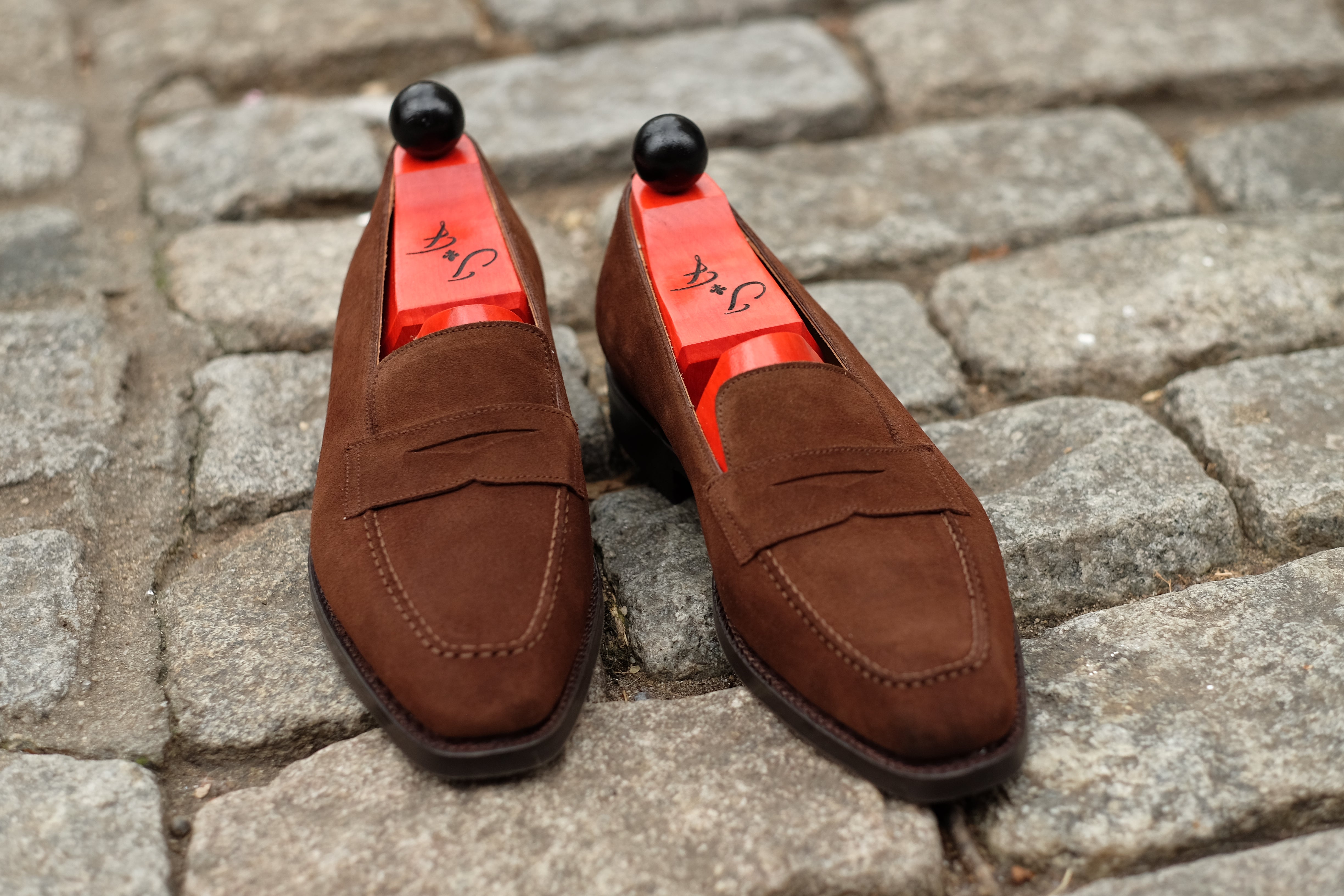 Washington - Mocha Suede-Penny Loafers-J.FitzPatrick Footwear