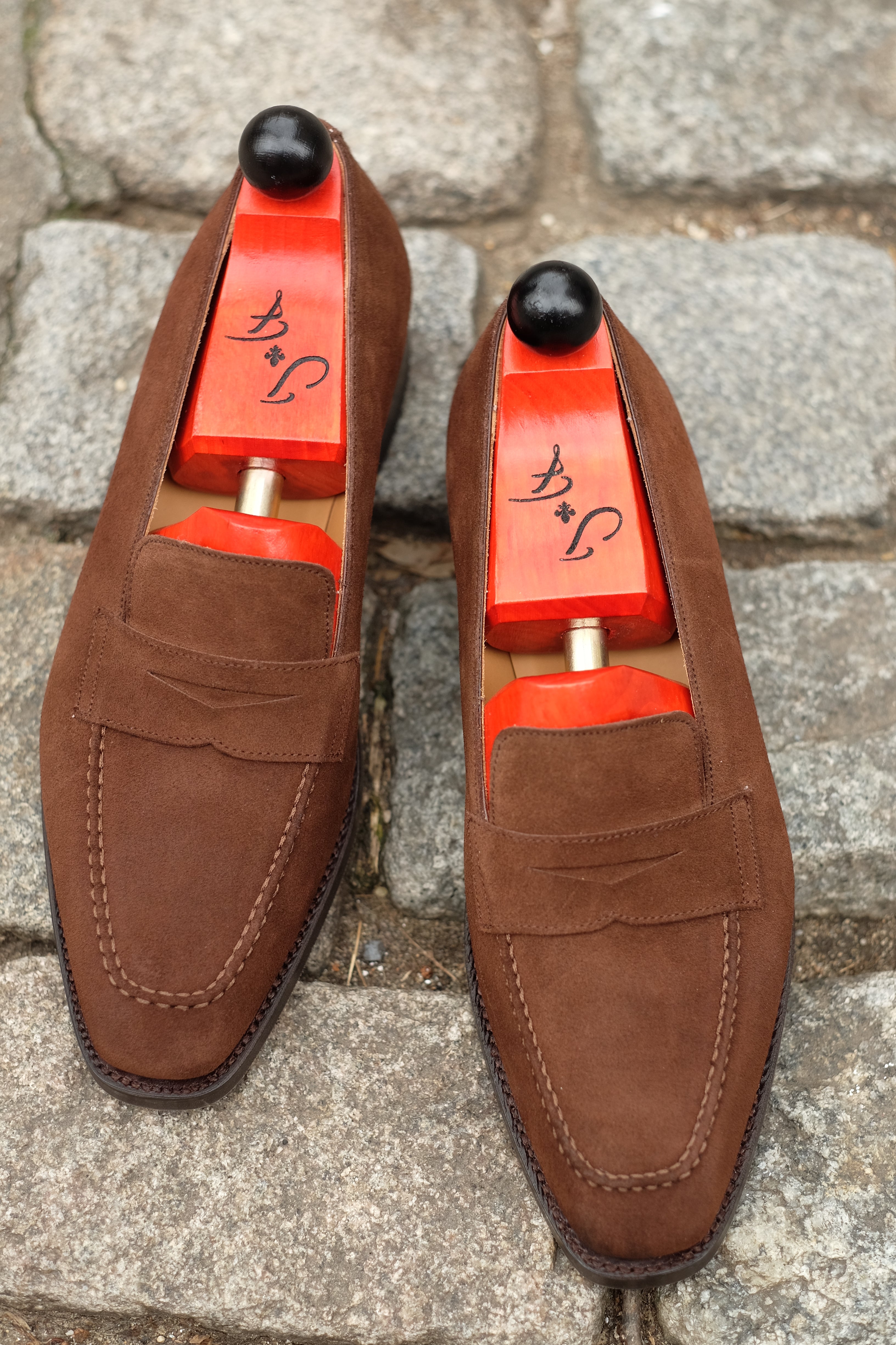 Washington - Mocha Suede-Penny Loafers-J.FitzPatrick Footwear