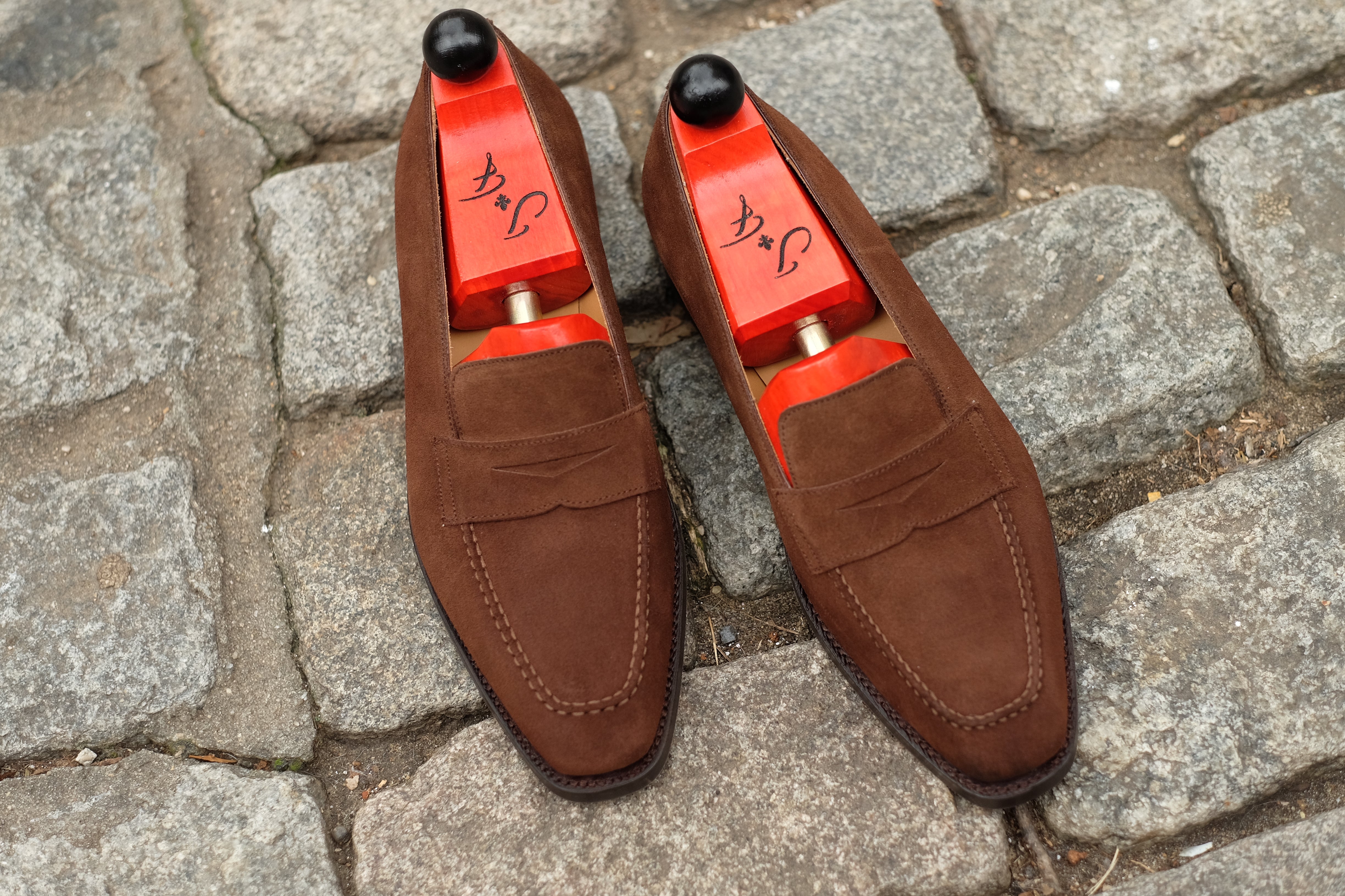 Washington - Mocha Suede-Penny Loafers-J.FitzPatrick Footwear