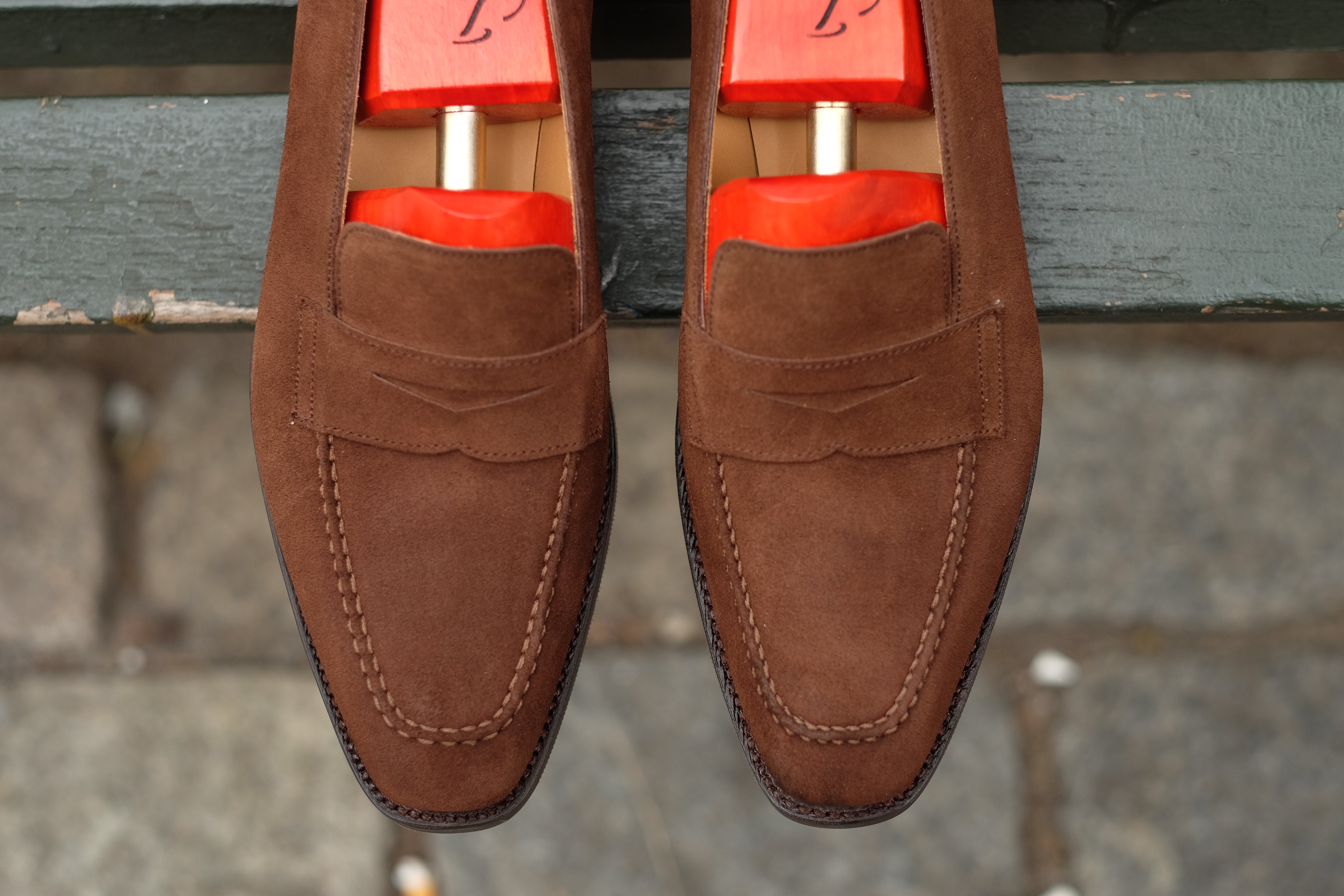 Washington - Mocha Suede-Penny Loafers-J.FitzPatrick Footwear