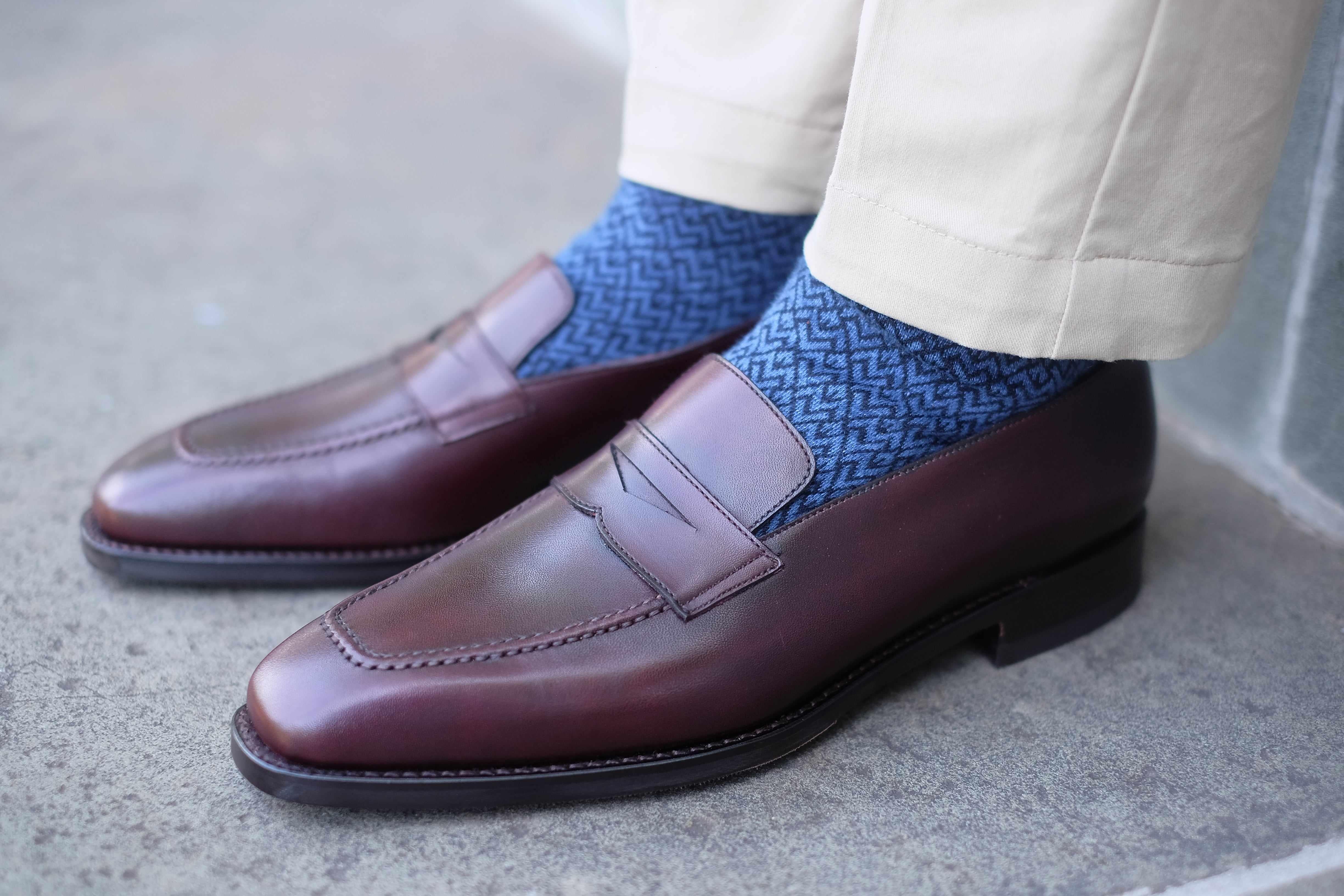 Washington - Sangria Calf-Penny Loafers-J.FitzPatrick Footwear