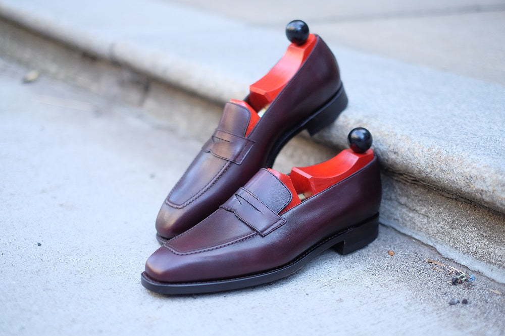 Washington - Sangria Calf-Penny Loafers-J.FitzPatrick Footwear