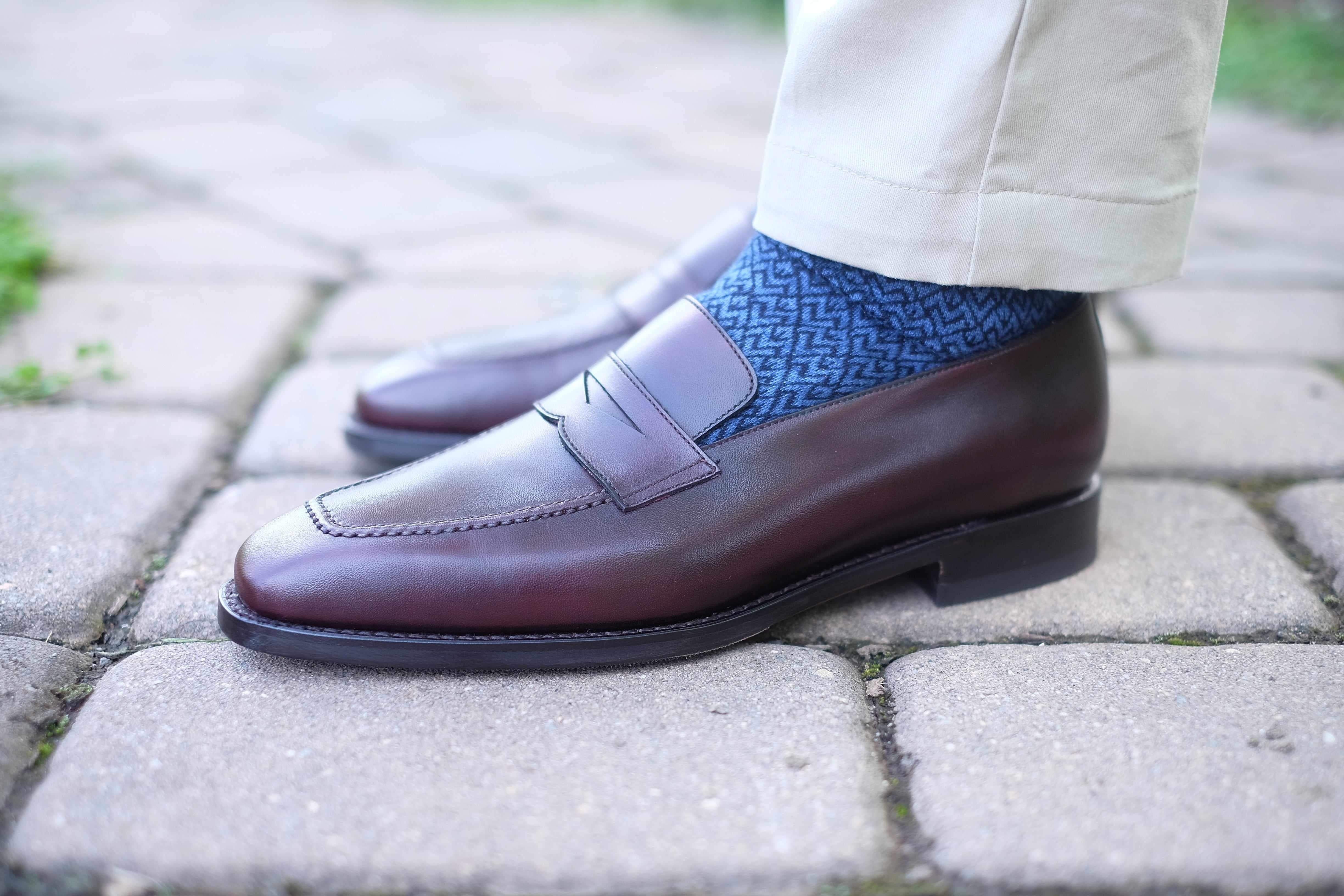 Washington - Sangria Calf-Penny Loafers-J.FitzPatrick Footwear